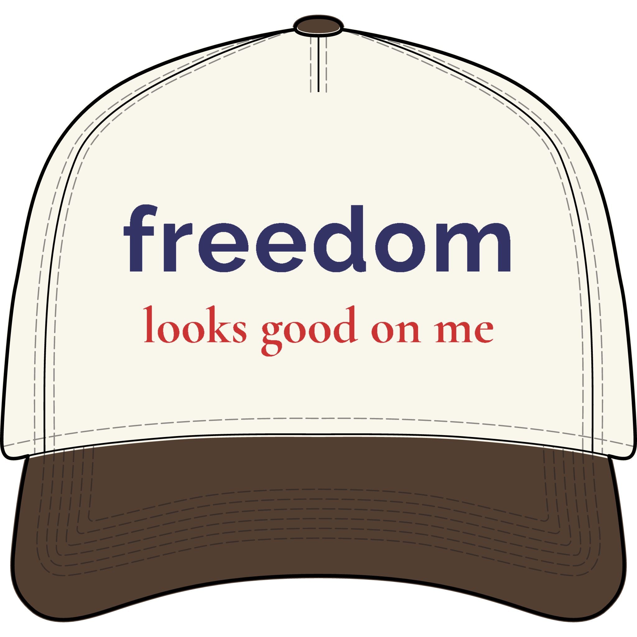 Patriotic Hat for Women | “Freedom Looks Good on Me” Embroidered Baseball Cap | Americana Aesthetic Hat | Fourth of July Hat