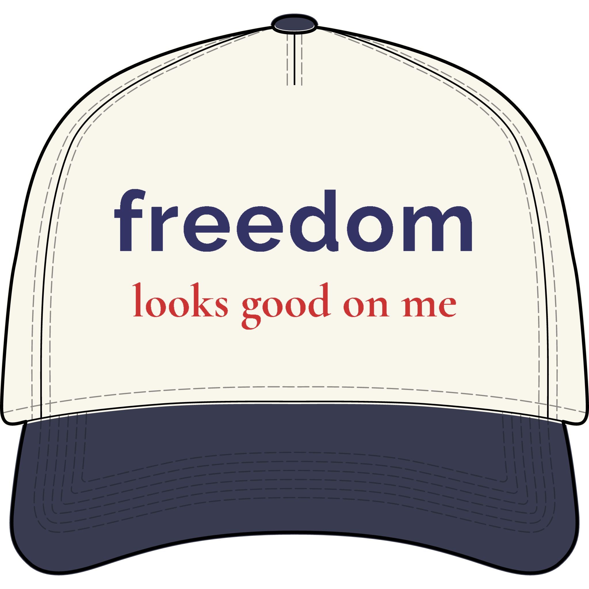 Patriotic Hat for Women | “Freedom Looks Good on Me” Embroidered Baseball Cap | Americana Aesthetic Hat | Fourth of July Hat
