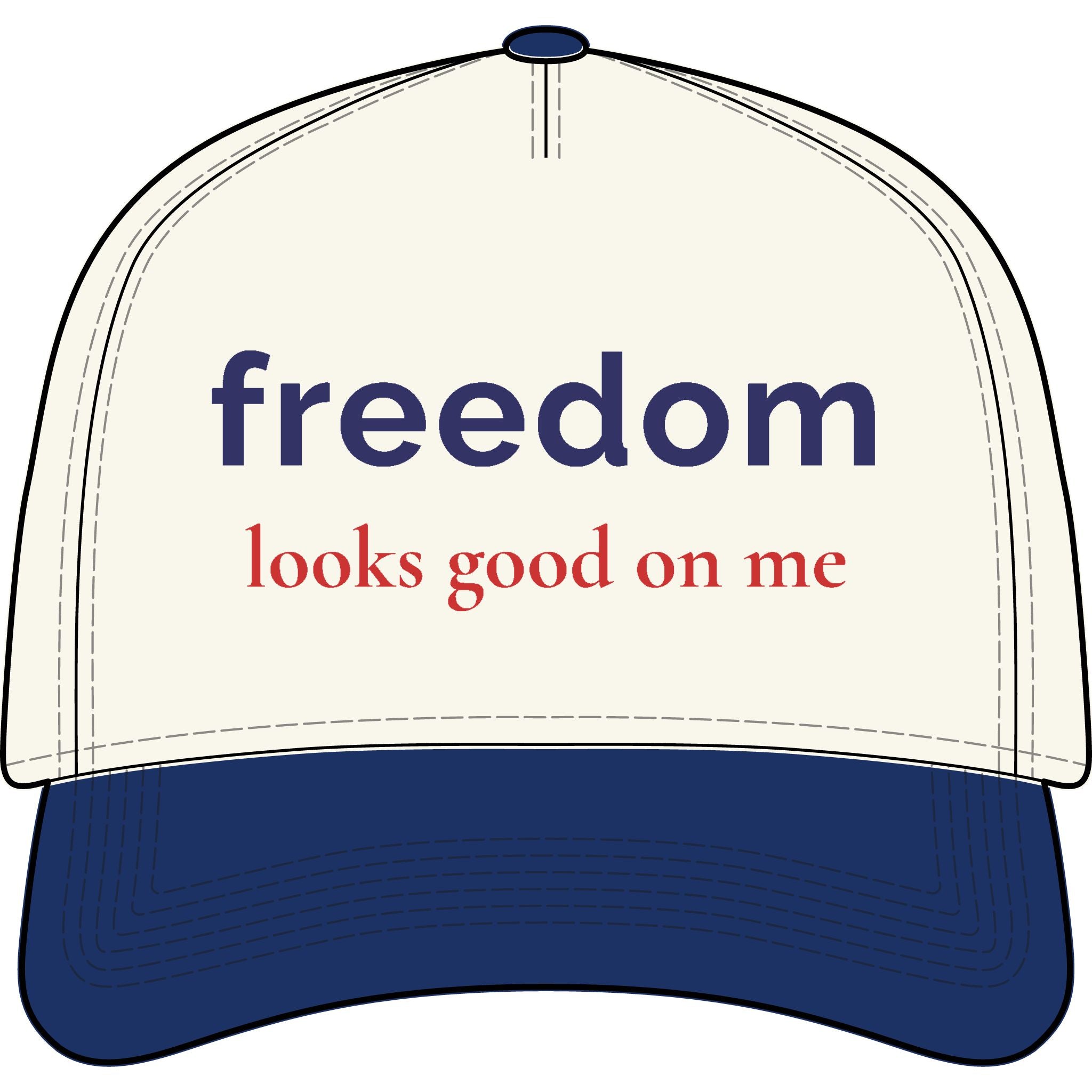 Patriotic Hat for Women | “Freedom Looks Good on Me” Embroidered Baseball Cap | Americana Aesthetic Hat | Fourth of July Hat