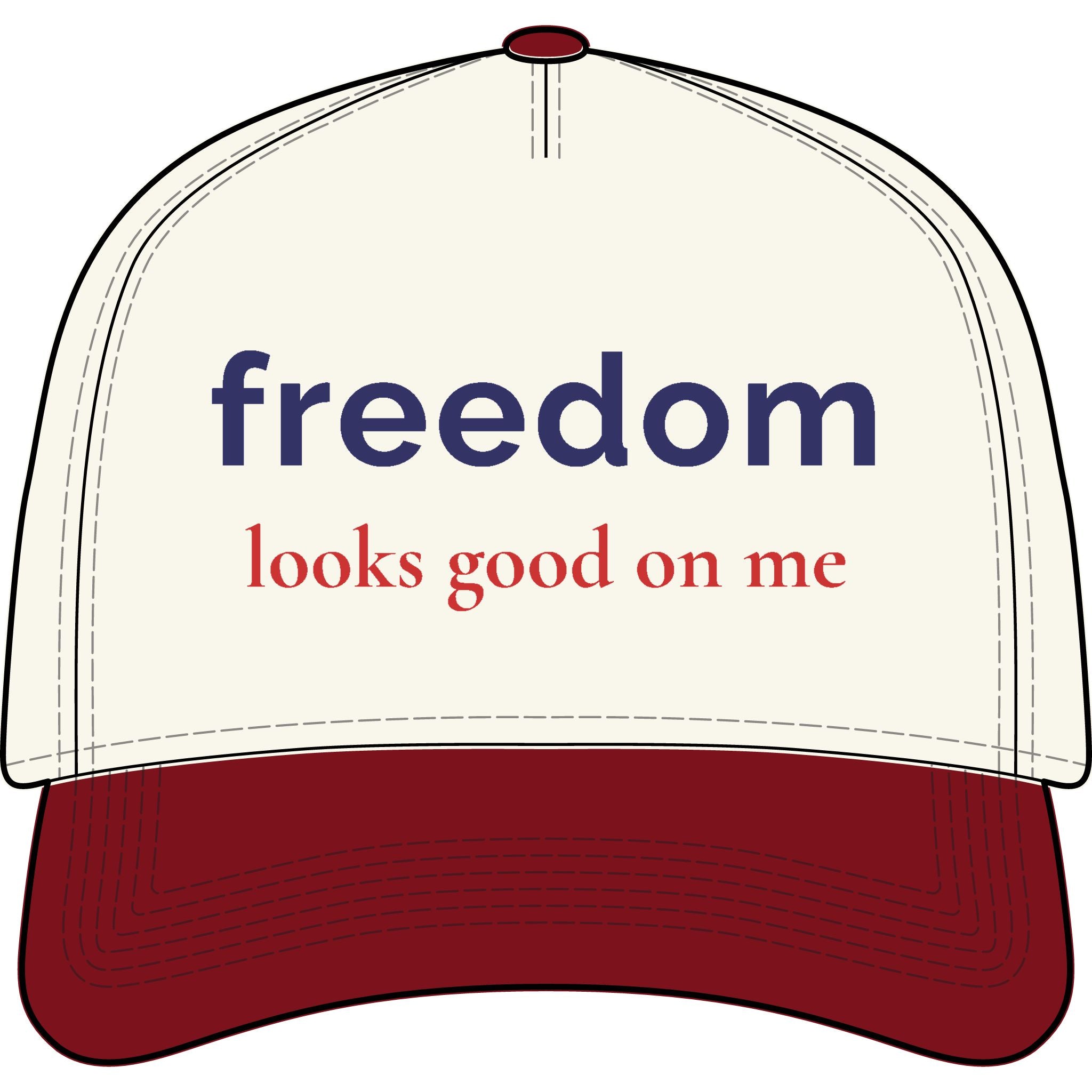 Patriotic Hat for Women | “Freedom Looks Good on Me” Embroidered Baseball Cap | Americana Aesthetic Hat | Fourth of July Hat