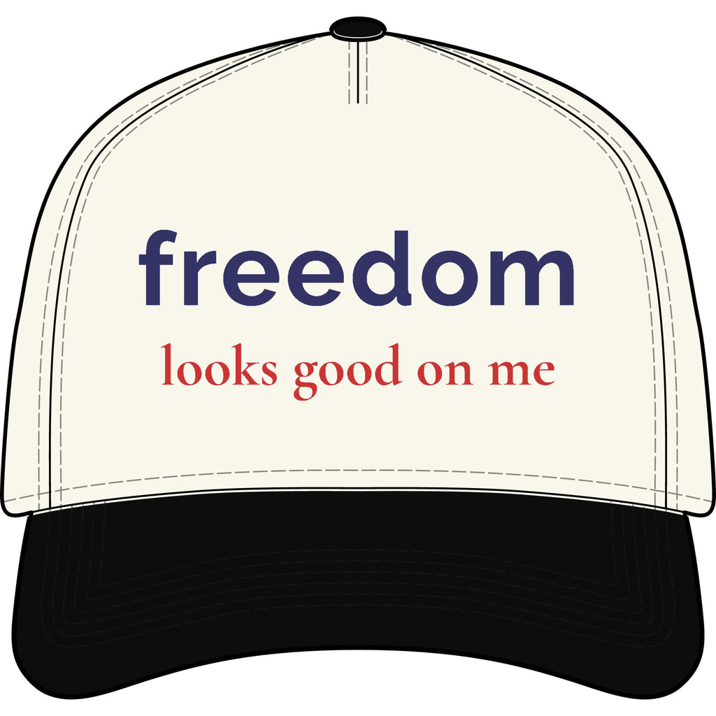 Patriotic Hat for Women | “Freedom Looks Good on Me” Embroidered Baseball Cap | Americana Aesthetic Hat | Fourth of July Hat