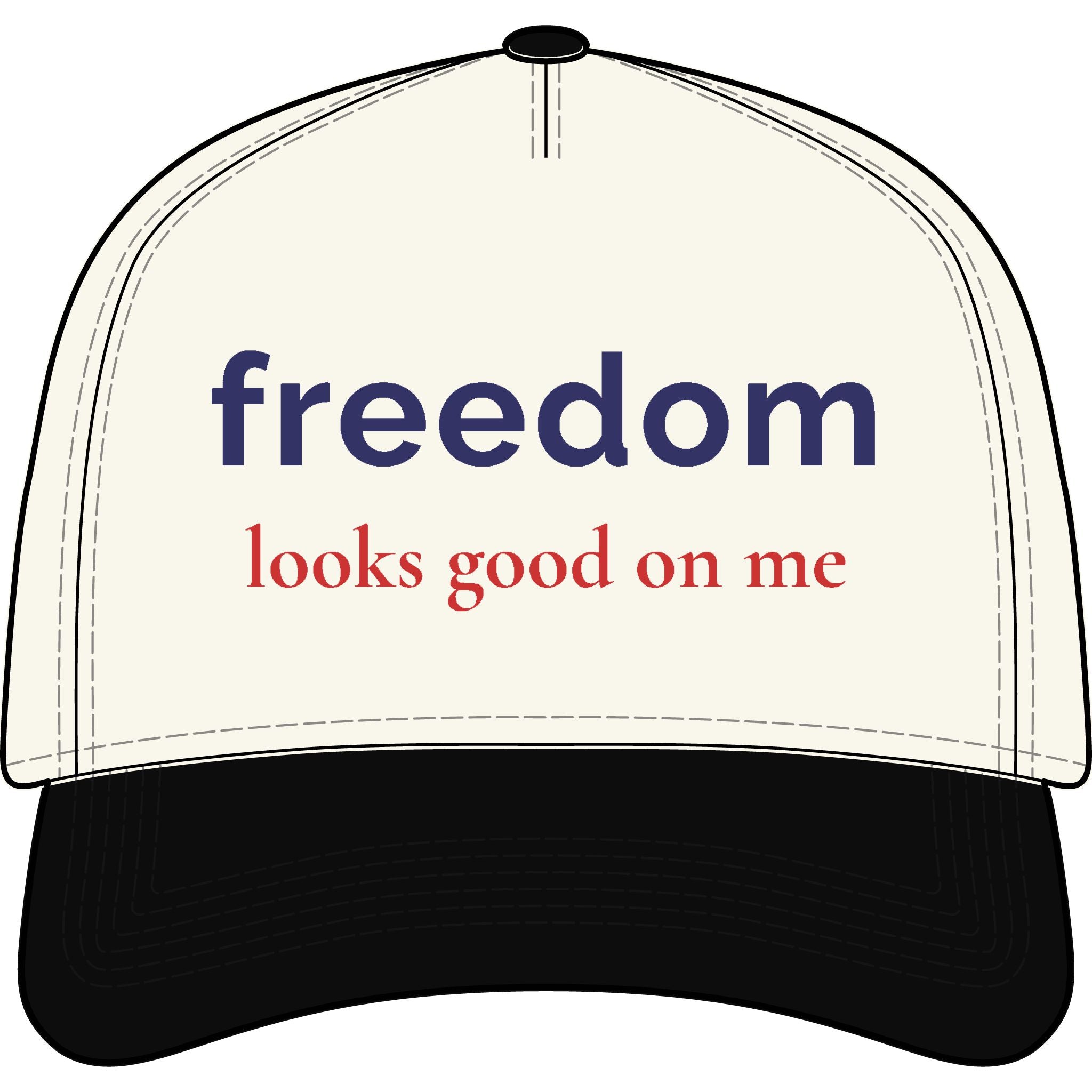 Patriotic Hat for Women | “Freedom Looks Good on Me” Embroidered Baseball Cap | Americana Aesthetic Hat | Fourth of July Hat