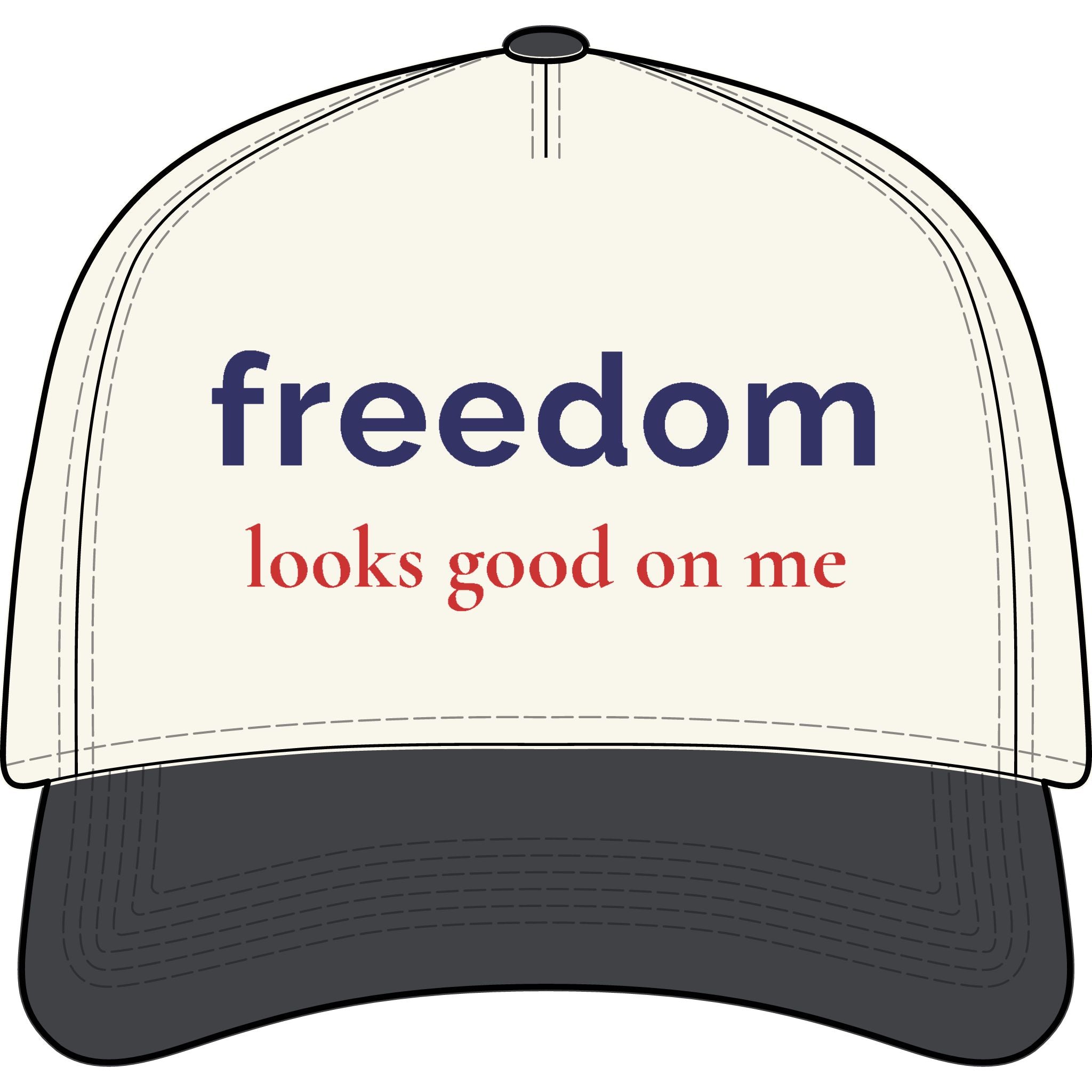 Patriotic Hat for Women | “Freedom Looks Good on Me” Embroidered Baseball Cap | Americana Aesthetic Hat | Fourth of July Hat