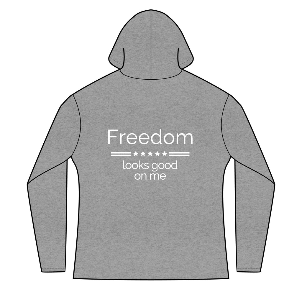 "emotionally american" front | "freedom looks good on me" back | Red White & Unfiltered | Group Chat Energy