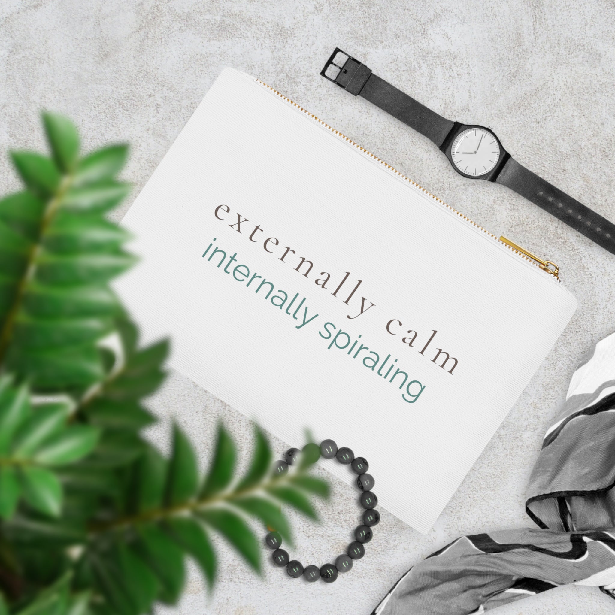 externally calm, internally spiraling | Makeup Pouch |Maintenance Era | Group Chat Energy