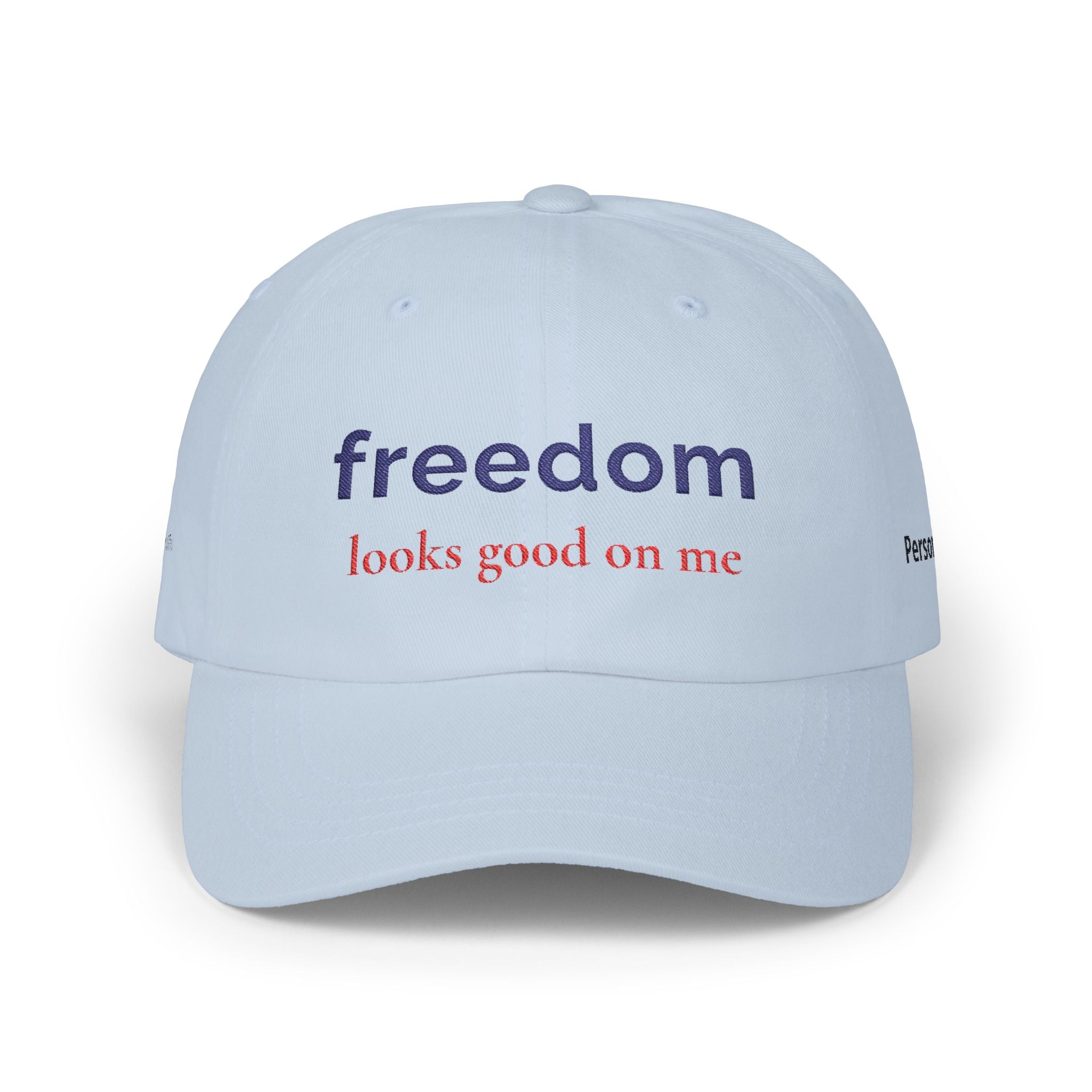 Patriotic Hat for Women | “Freedom looks good on me” Embroidered Baseball Cap | Americana Aesthetic Hat | Fourth of July Outfit