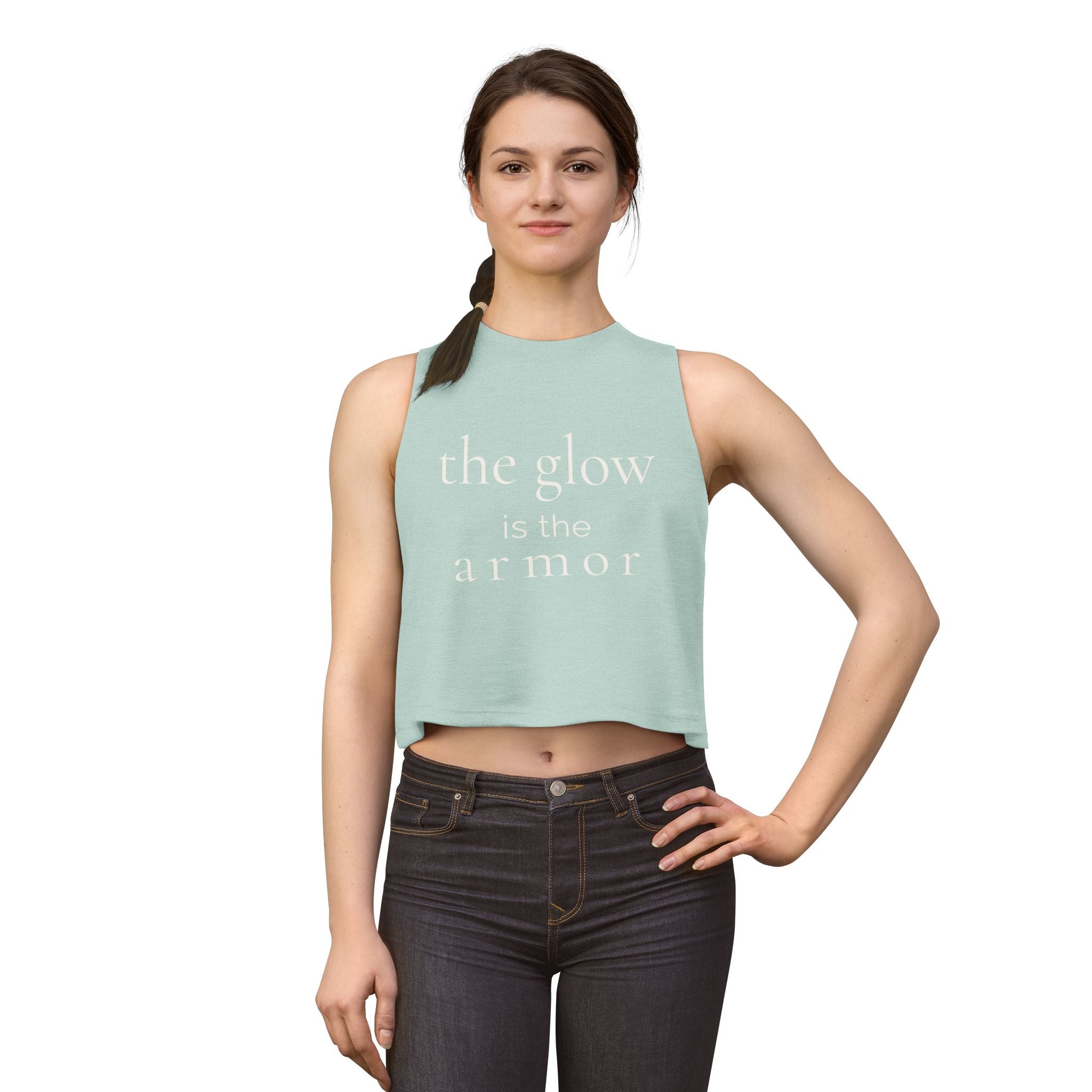 the glow is the armor | Crop Top | Maintenance Era | Group Chat Energy