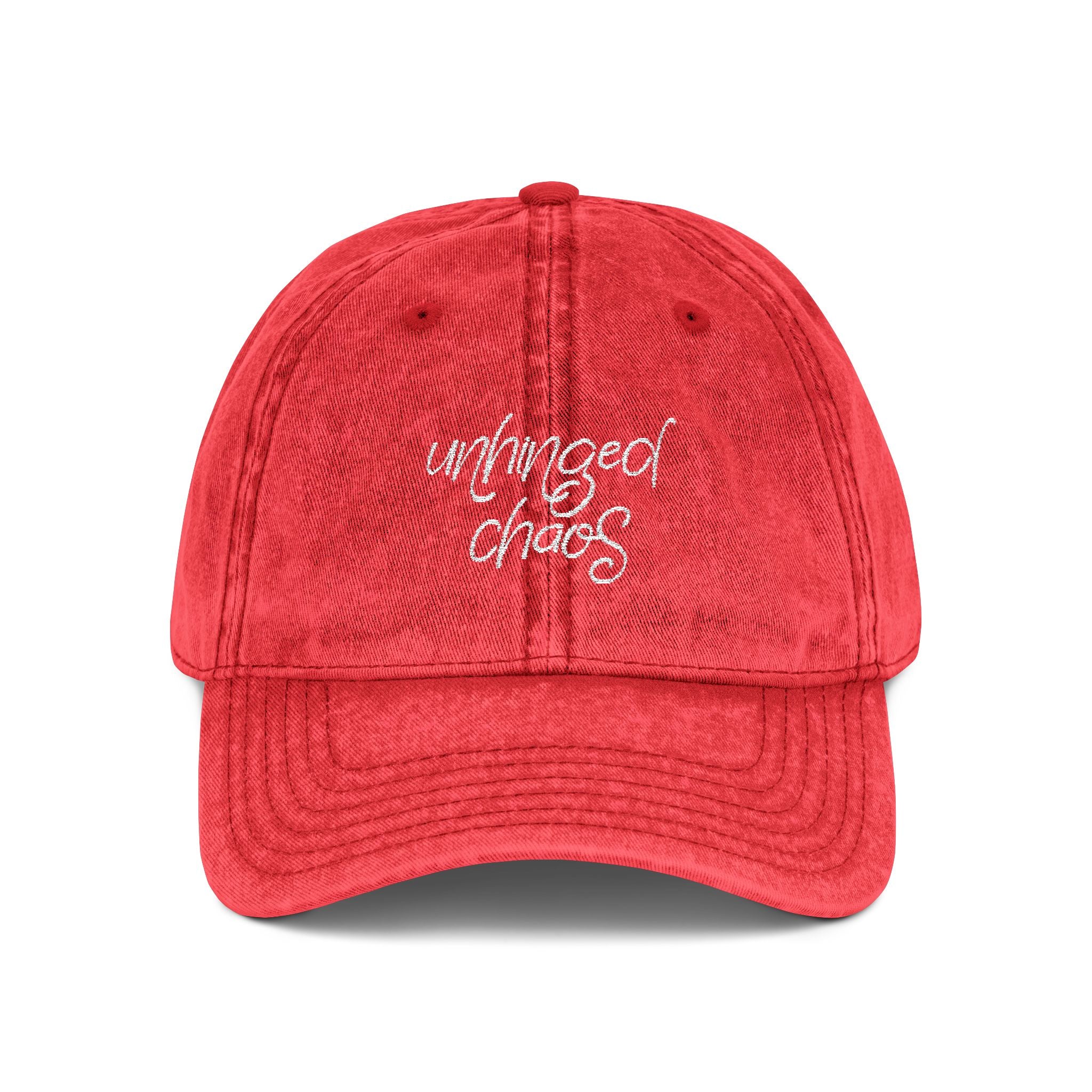 Funny Embroidered Hat for Women | “unhinged chaos” | Minimalist Baseball Cap | Trendy Hat | Gift for Her | Aesthetic Hat