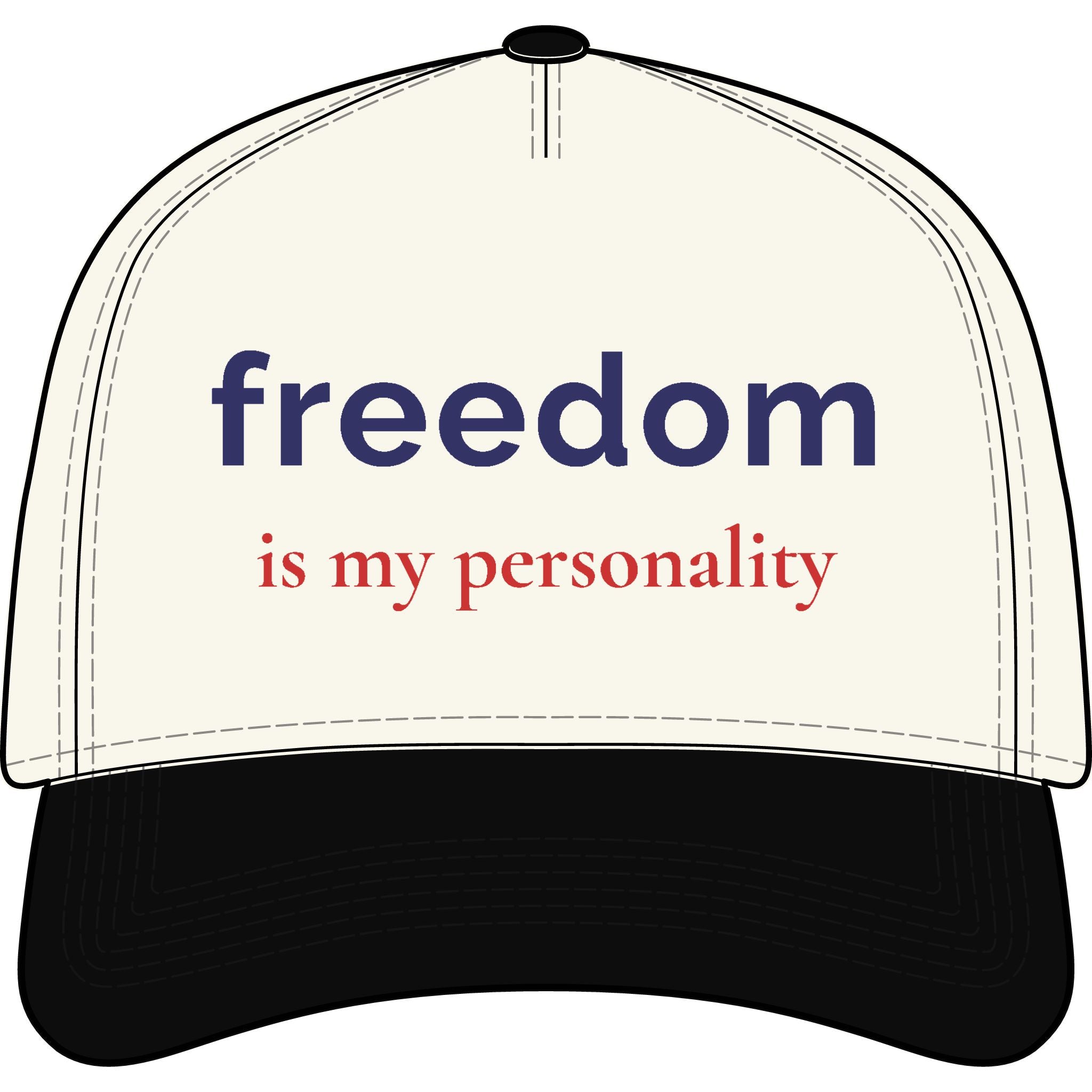 Patriotic Hat | “Freedom is my personality” Embroidered Baseball Cap | Americana Aesthetic Hat | Fourth of July Hat