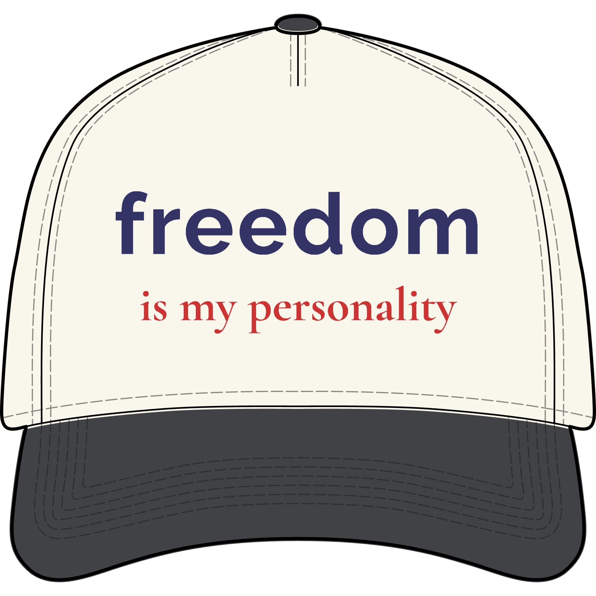 freedom is my personality |Embroidered Americana Baseball Cap | Red, White, and Unfiltered | Group Chat Energy