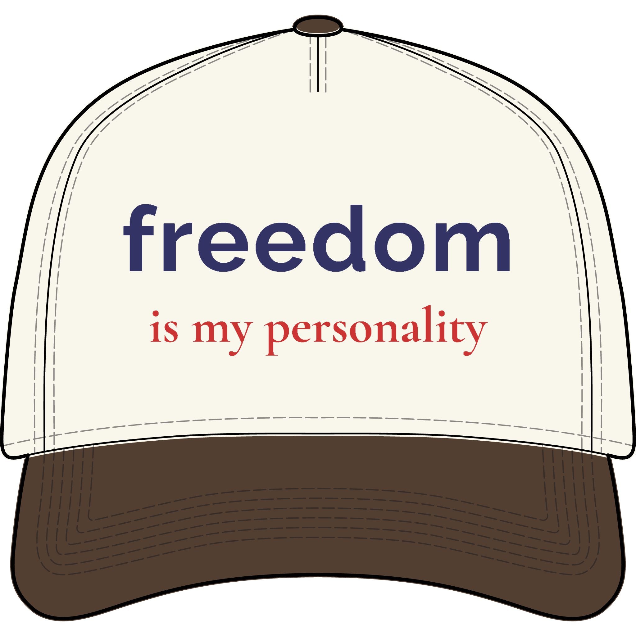 freedom is my personality |Embroidered Americana Baseball Cap | Red, White, and Unfiltered | Group Chat Energy
