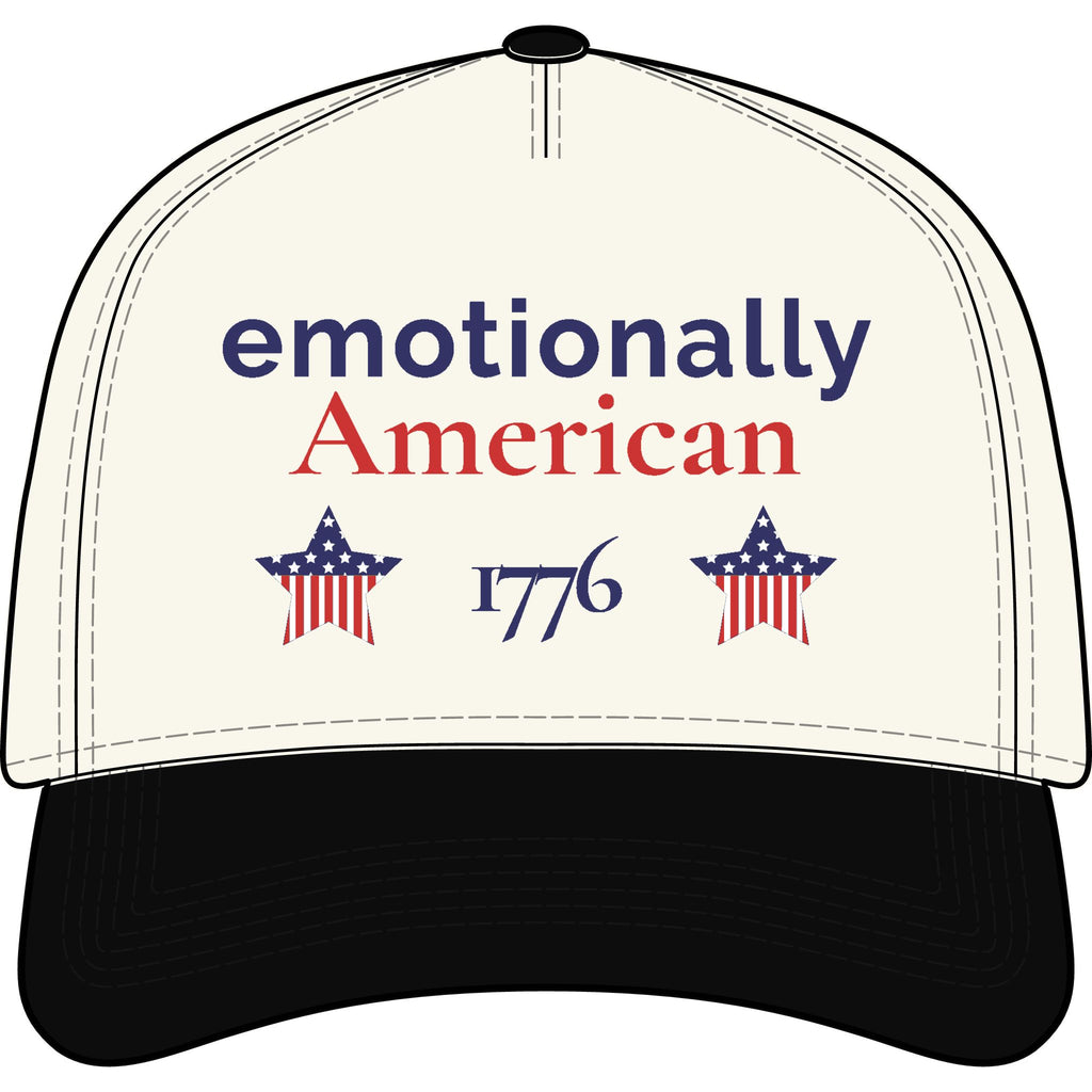 emotionally American | Patriotic Hat | Red White & Unfiltered | Group Chat Energy