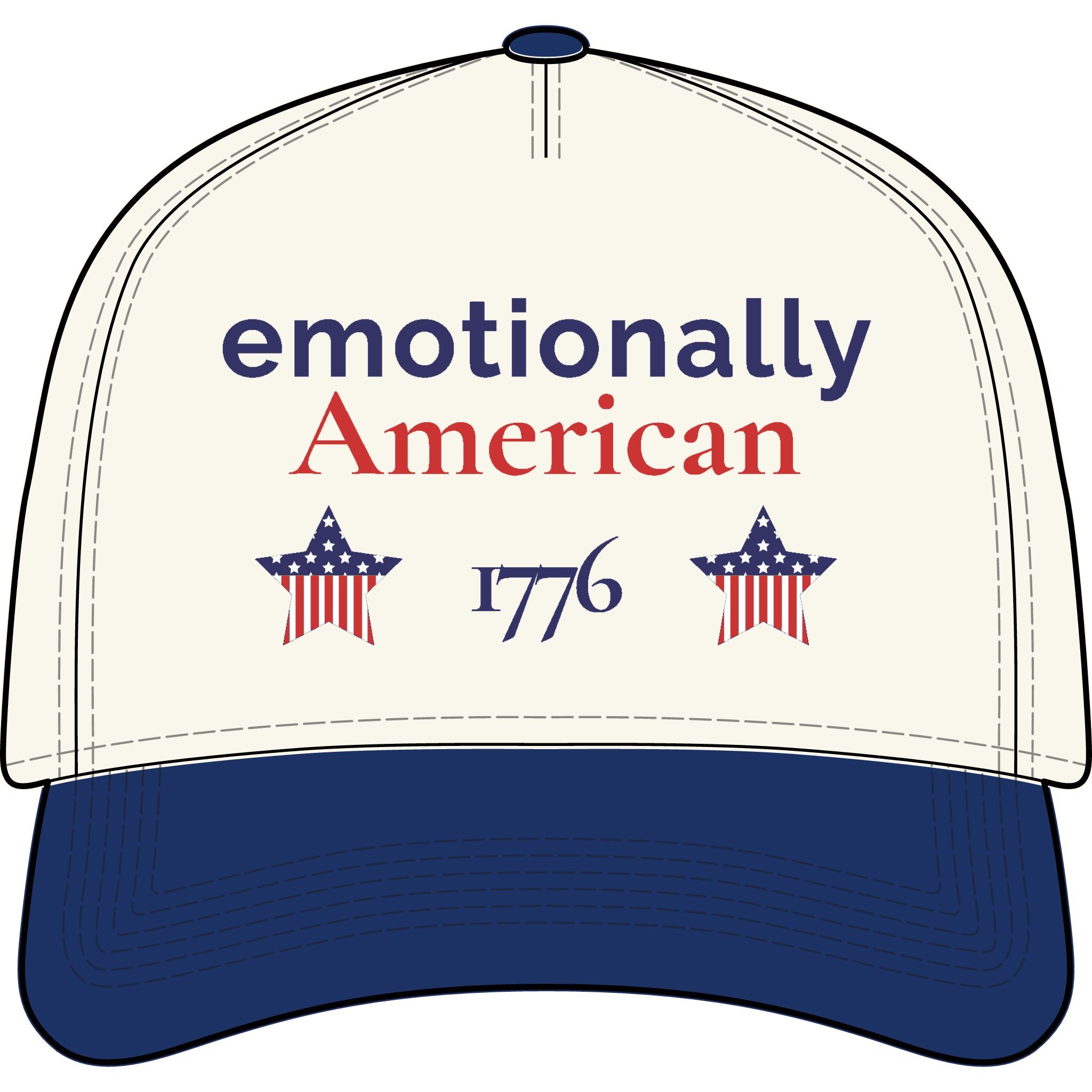"emotionally american" | Patriotic Hat | Red White & Unfiltered | Group Chat Energy
