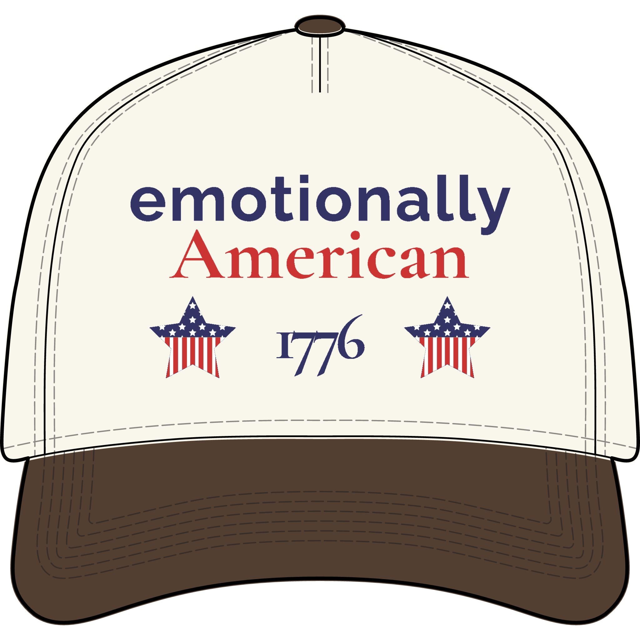 "emotionally american" | Patriotic Hat | Red White & Unfiltered | Group Chat Energy