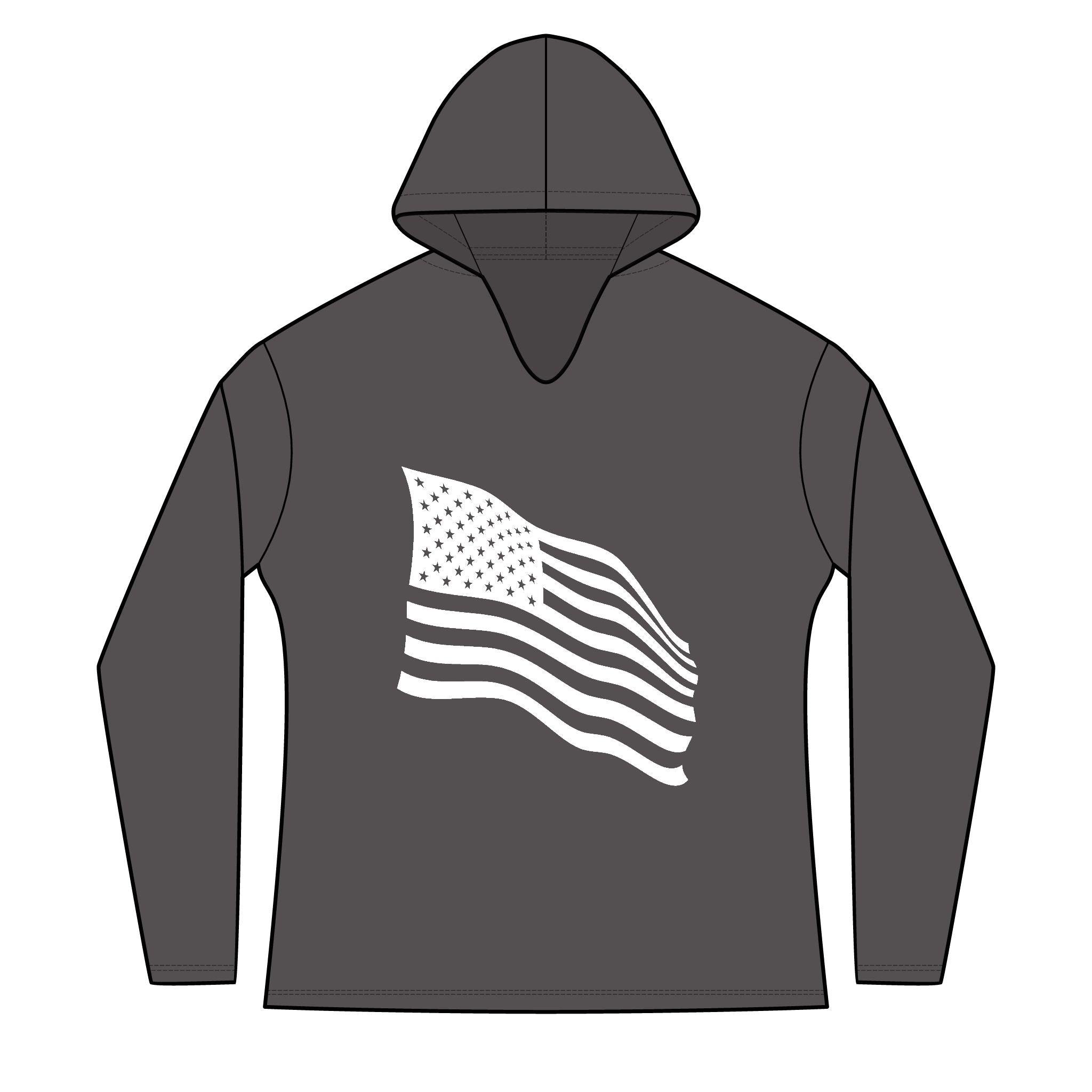 Freedom looks good on me | Waving American Flag Hoodie | Women's Long Sleeve Patriotic Top