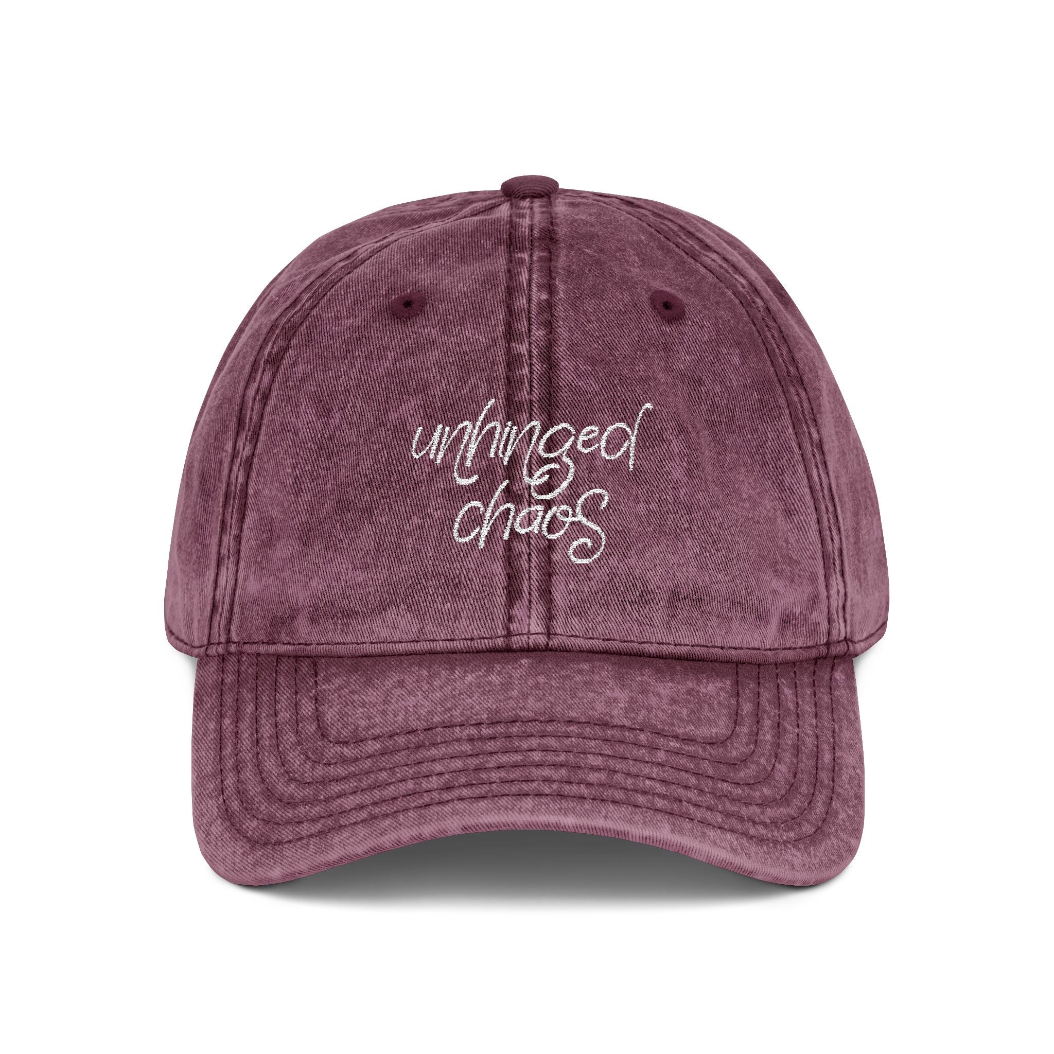 Funny Embroidered Hat for Women | “unhinged chaos” | Minimalist Baseball Cap | Trendy Hat | Gift for Her | Aesthetic Hat