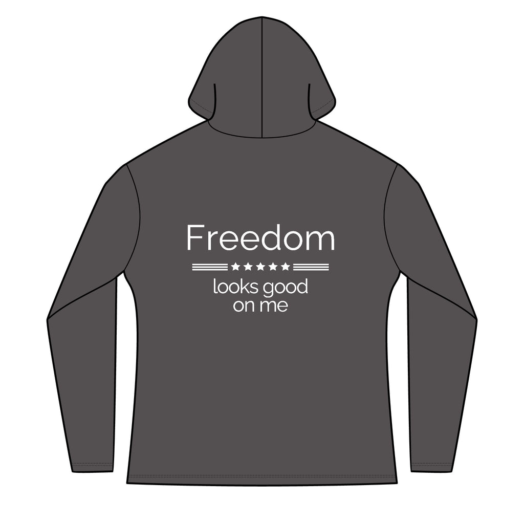 "emotionally american" front | "freedom looks good on me" back | Red White & Unfiltered | Group Chat Energy
