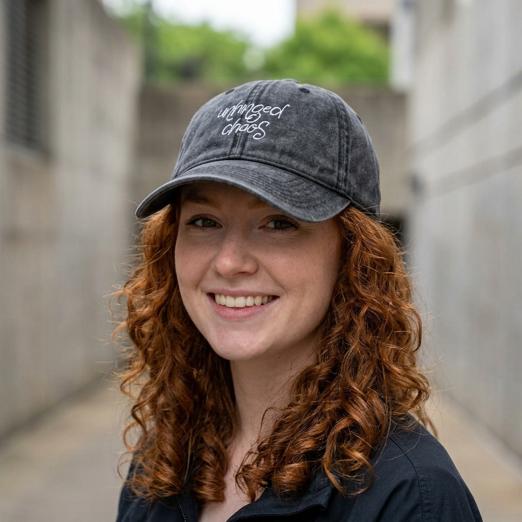 Funny Embroidered Hat for Women | “unhinged chaos” | Minimalist Baseball Cap | Trendy Hat | Gift for Her | Aesthetic Hat