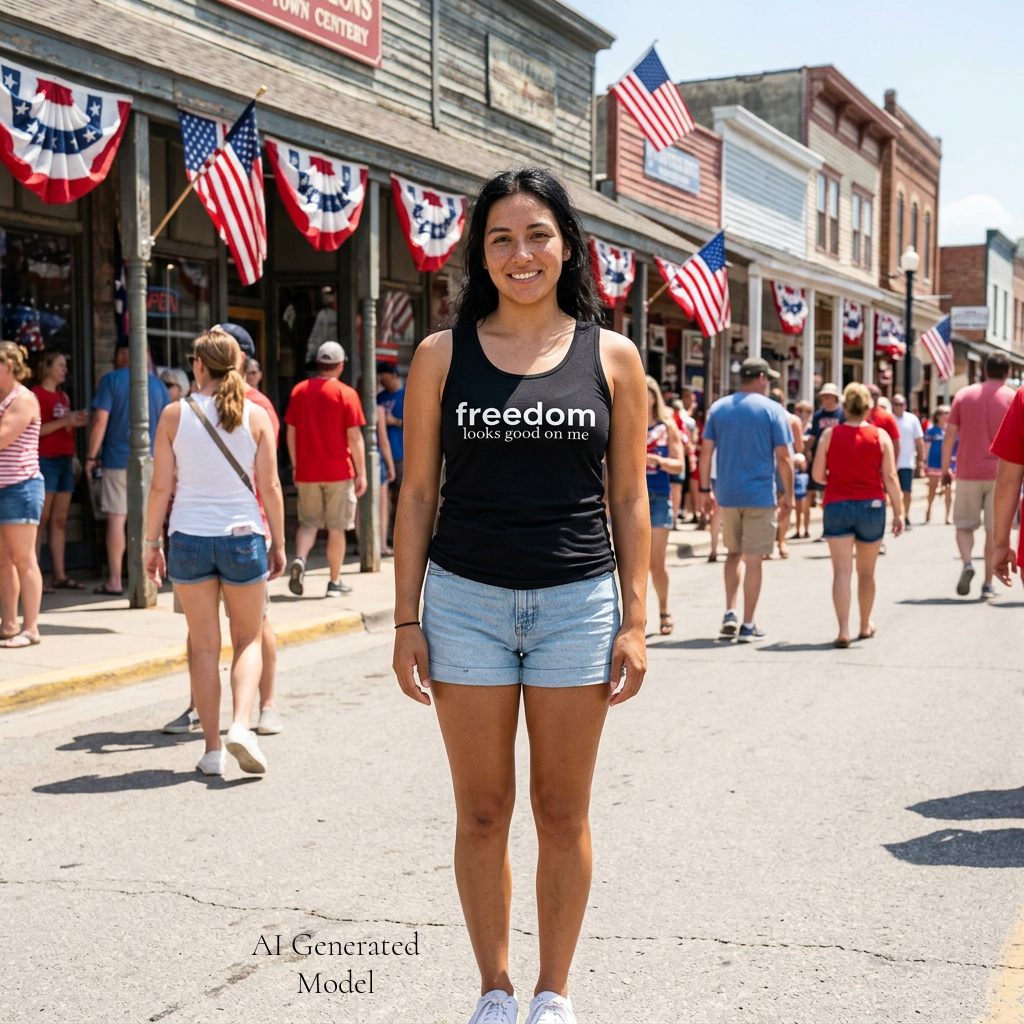 Freedom Looks Good On Me Muscle Tank | Red White Unfiltered | Group Chat Energy