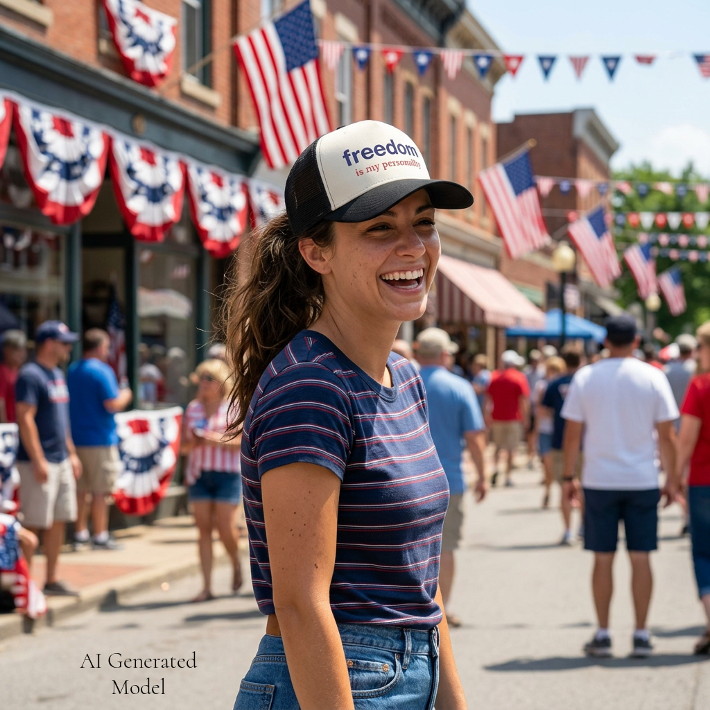 Patriotic Hat | “Freedom is my personality” Embroidered Baseball Cap | Americana Aesthetic Hat | Fourth of July Hat