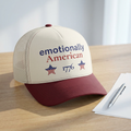 emotionally American | Patriotic Hat | Red White & Unfiltered | Group Chat Energy