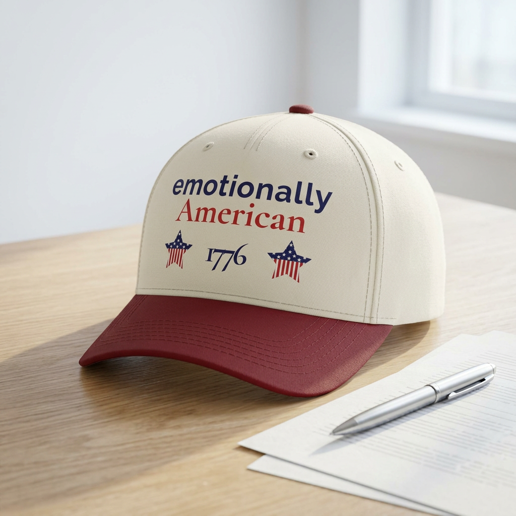 emotionally American | Patriotic Hat | Red White & Unfiltered | Group Chat Energy