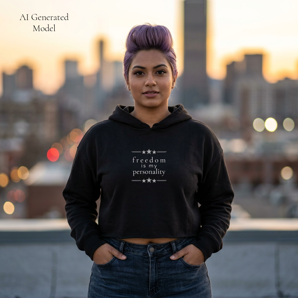 freedom is my personality | cropped hoodie | red, white & unfiltered.™ | group chat energy | (Custom Name Option)