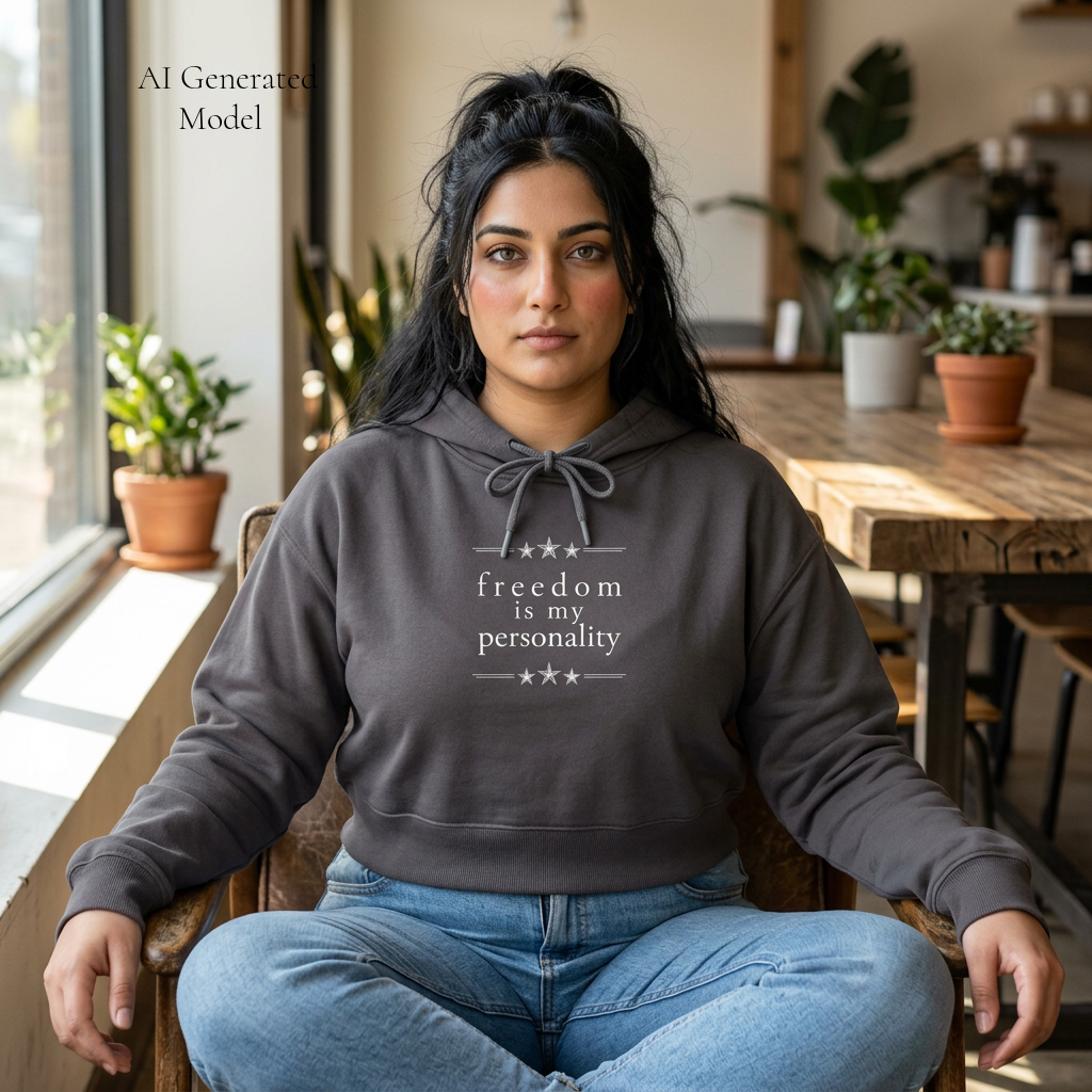 freedom is my personality | cropped hoodie | red, white & unfiltered.™ | group chat energy | (Custom Name Option)
