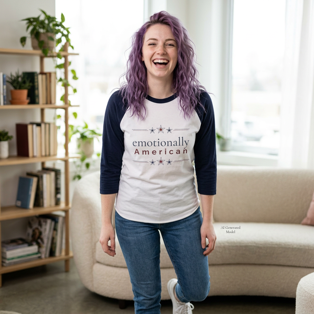 "emotionally american" | Long Sleeve Tee | Red White & Unfiltered | Group Chat Energy