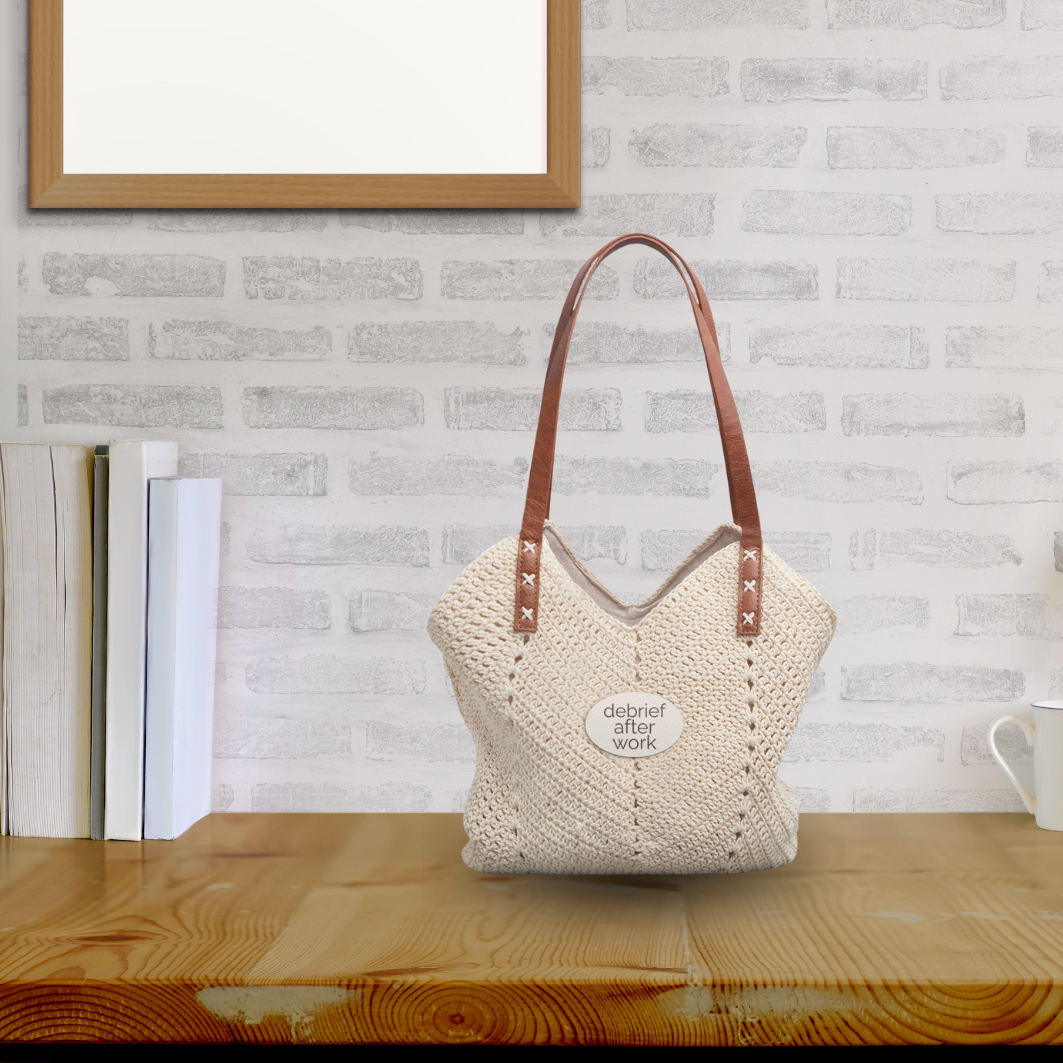debrief after work | Straw Shoulder Bag – Boho Crochet Tote | Debrief After Work | Group Chat Energy