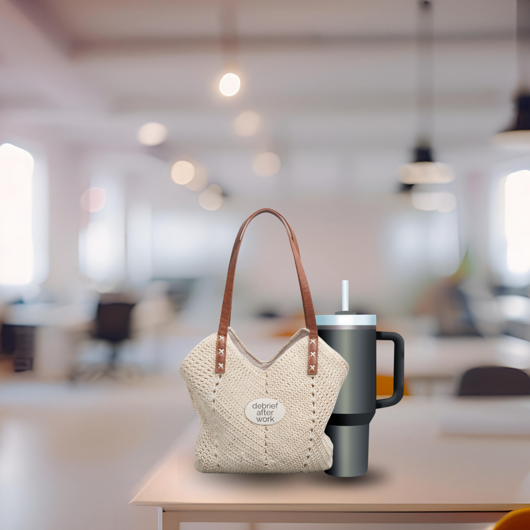 debrief after work | Straw Shoulder Bag – Boho Crochet Tote | Debrief After Work | Group Chat Energy