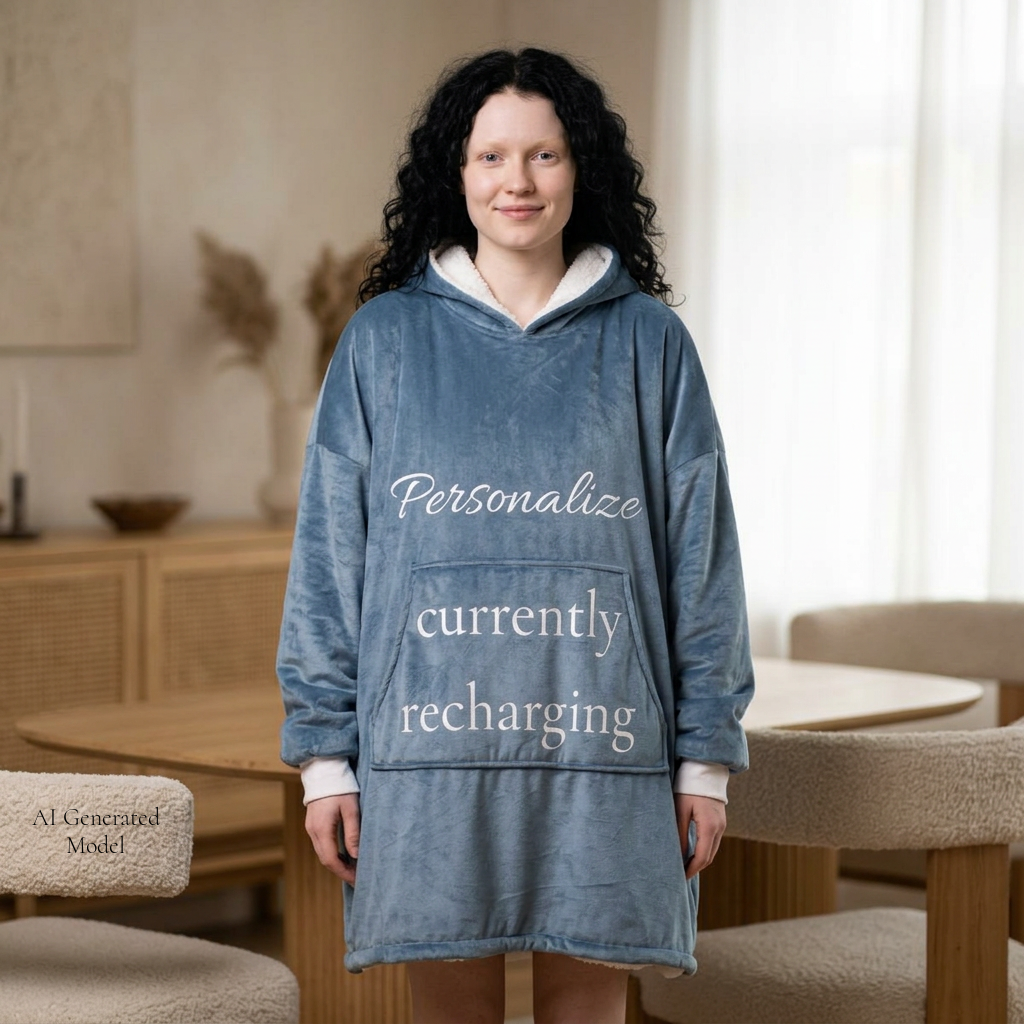 currently recharging | hooded blanket | Emotionally Offline | Group Chat Energy