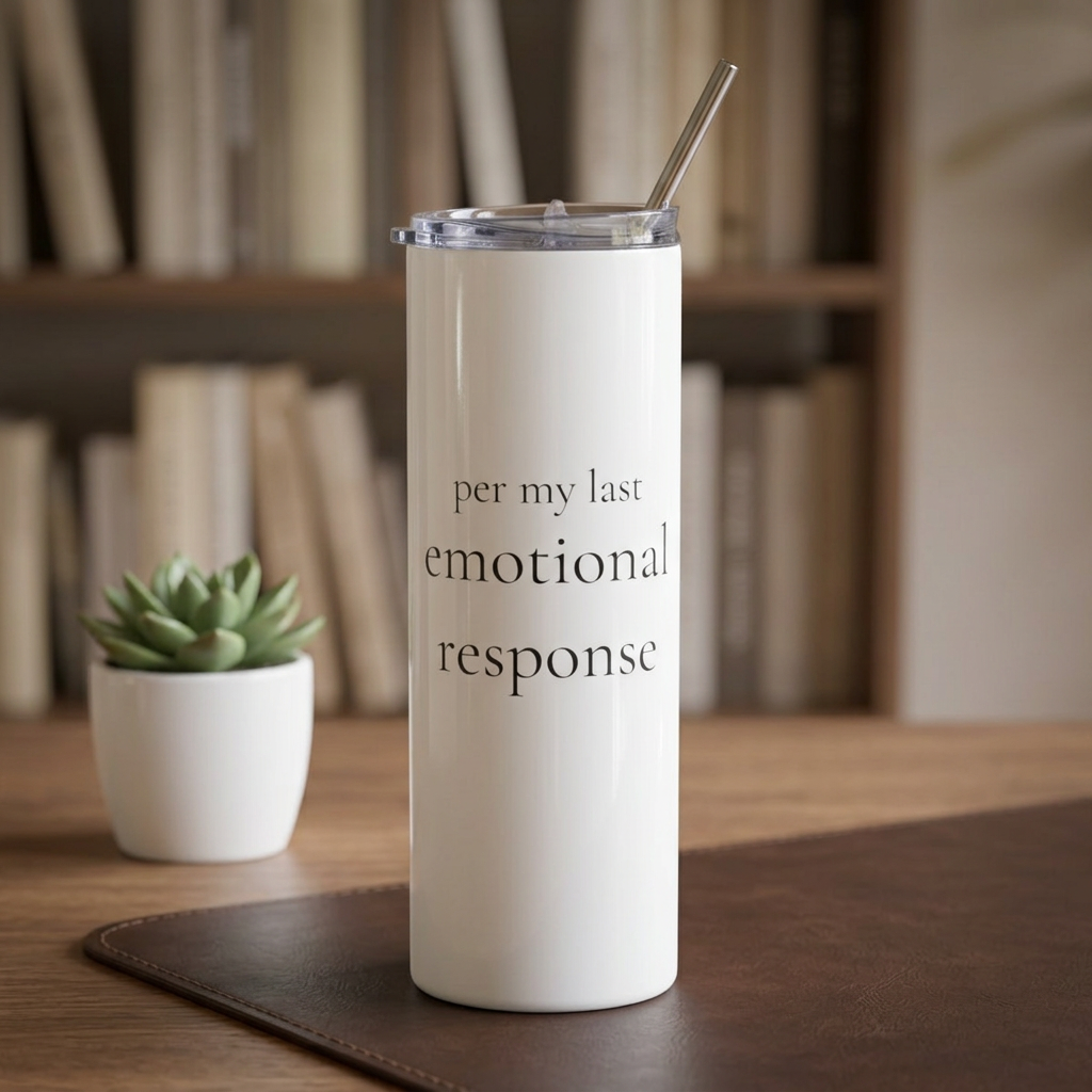 per my last emotional response | 20oz stainless steel tumbler | Debrief After Work | Group Chat Energy