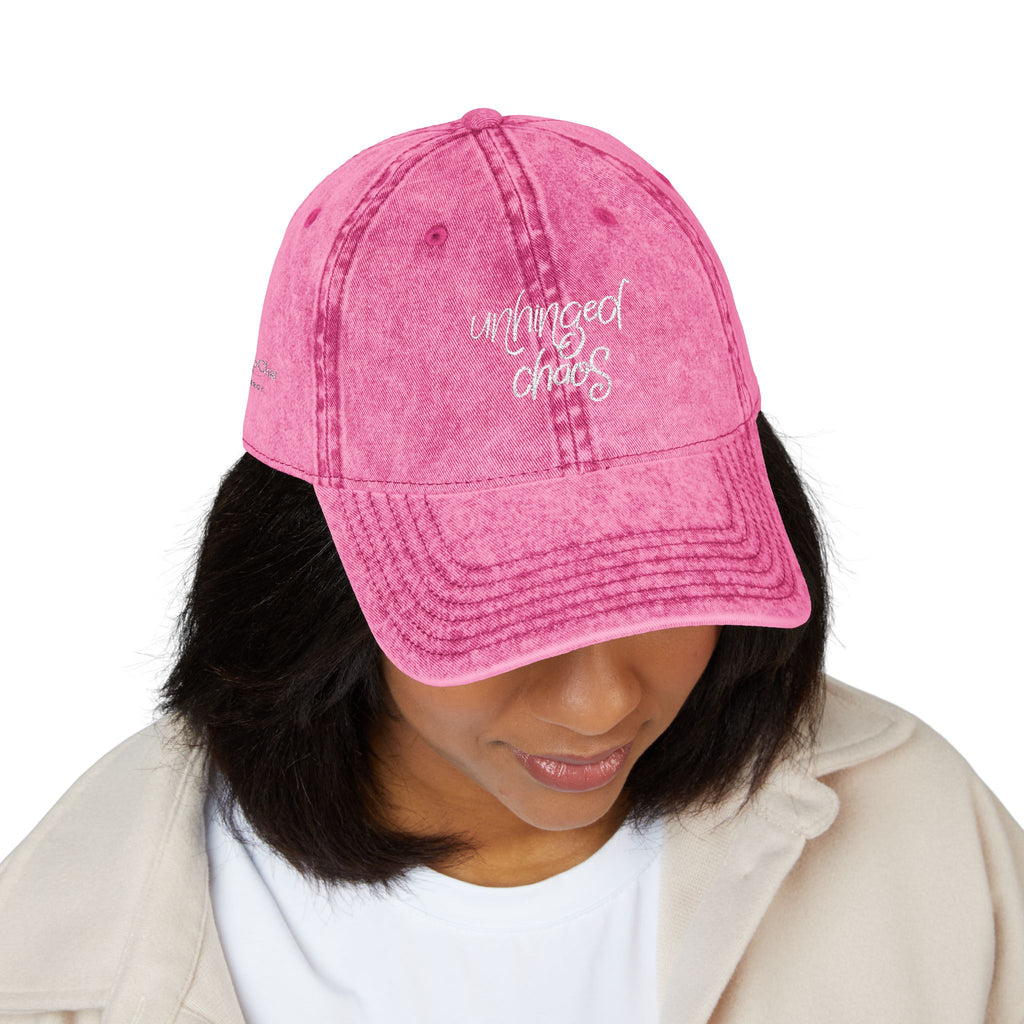 Funny Embroidered Hat for Women | “unhinged chaos” | Minimalist Baseball Cap | Trendy Hat | Gift for Her | Aesthetic Hat