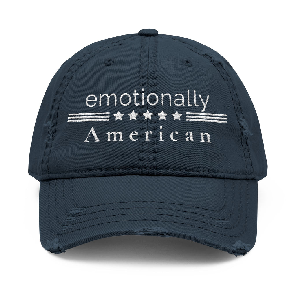 "Emotionally American" | Patriotic hat | Red White & Unfiltered | Group Chat Energy