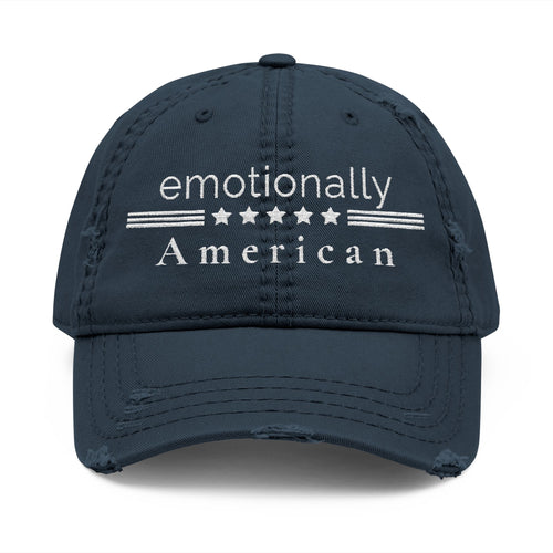 "Emotionally American" | Patriotic hat | Red White & Unfiltered | Group Chat Energy