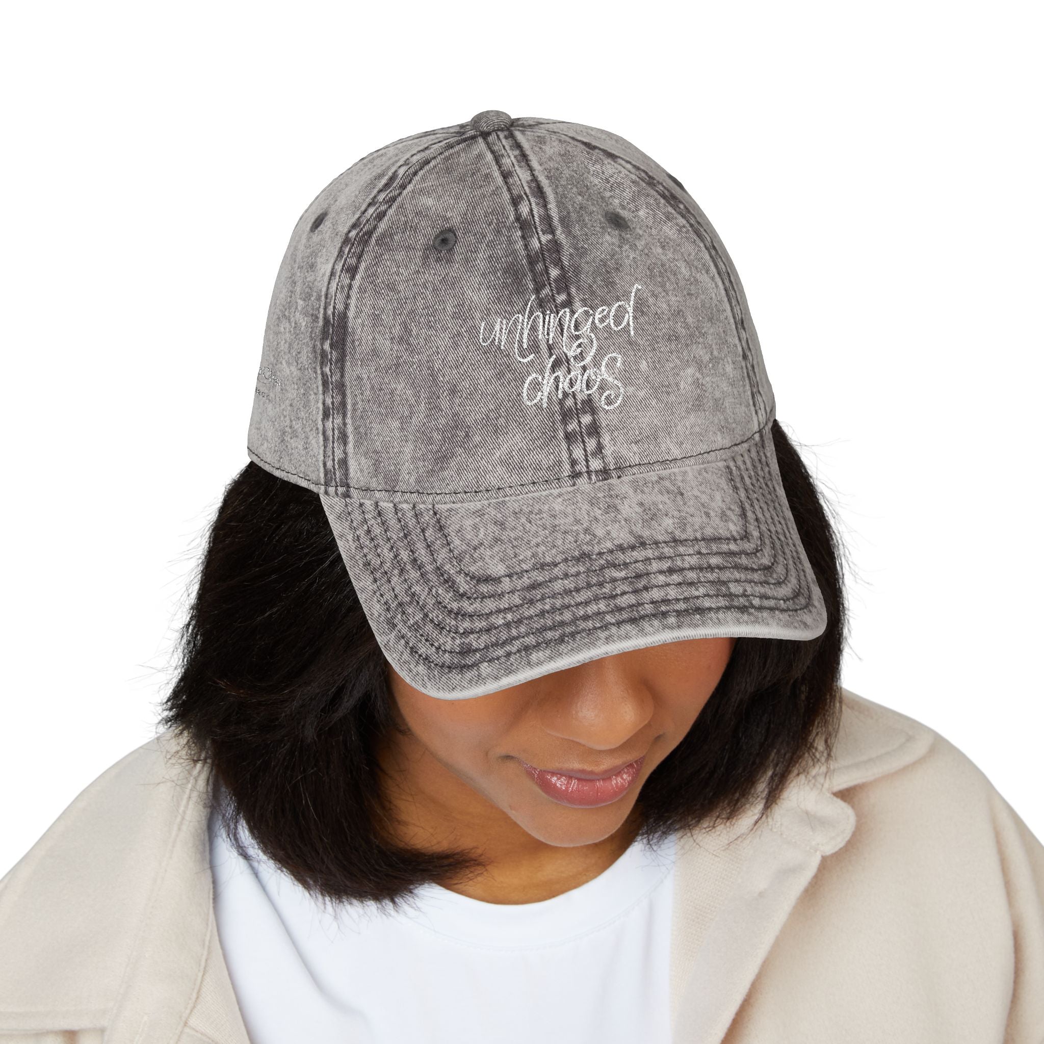 Funny Embroidered Hat for Women | “unhinged chaos” | Minimalist Baseball Cap | Trendy Hat | Gift for Her | Aesthetic Hat