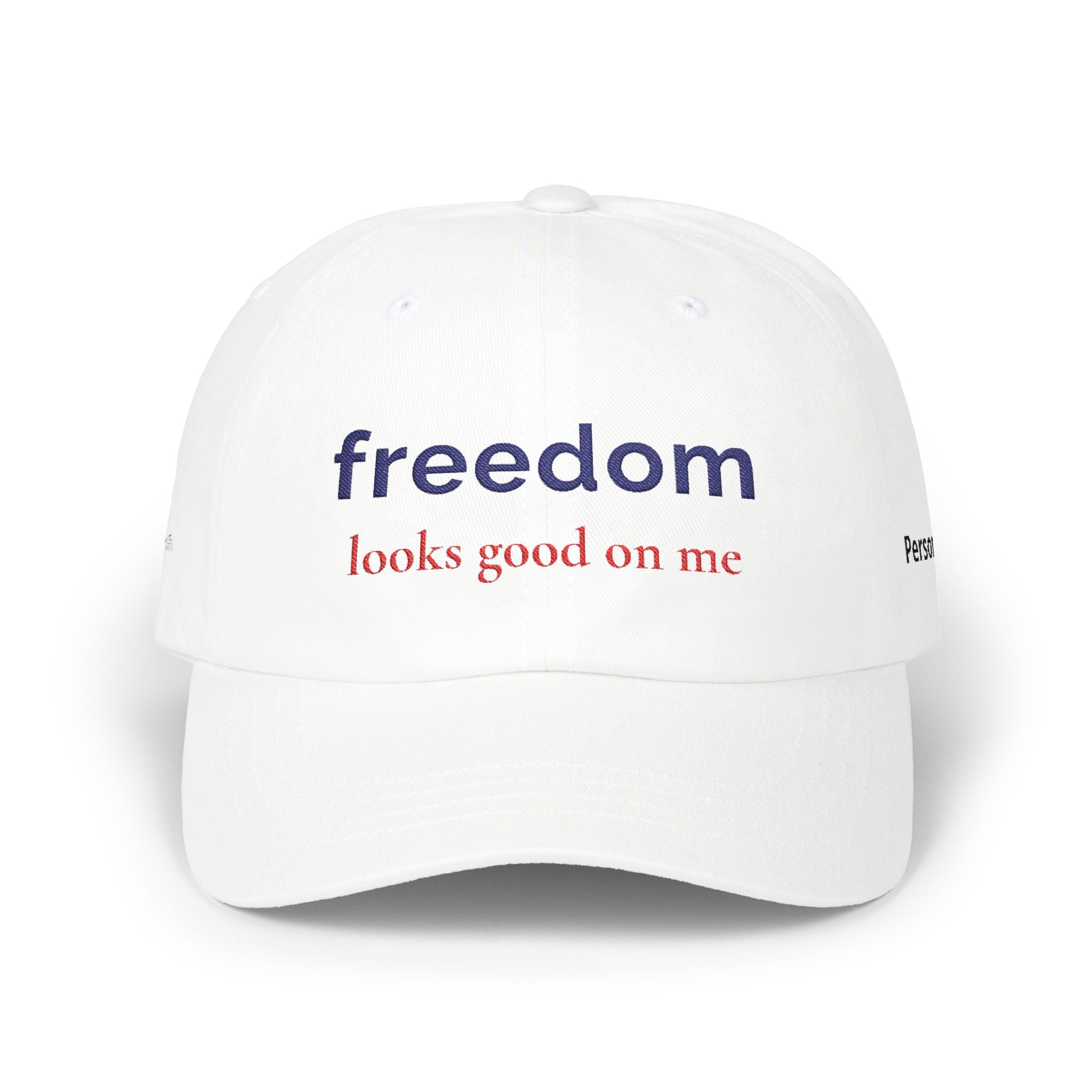 Patriotic Hat for Women | “Freedom looks good on me” Embroidered Baseball Cap | Americana Aesthetic Hat | Fourth of July Outfit