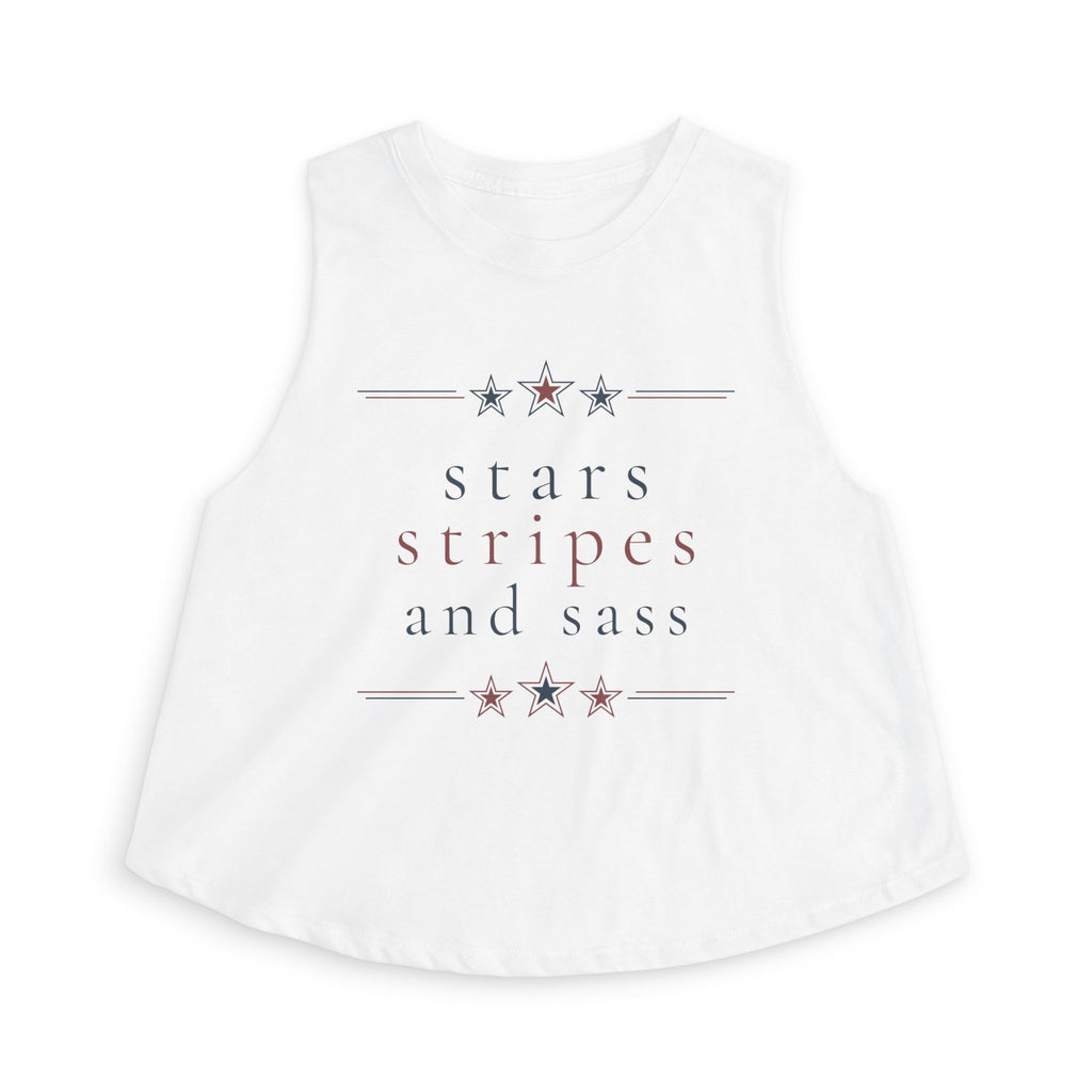 stars, stripes, and sass | Crop Top | Red, White, & Unfiltered | Group Chat Energy