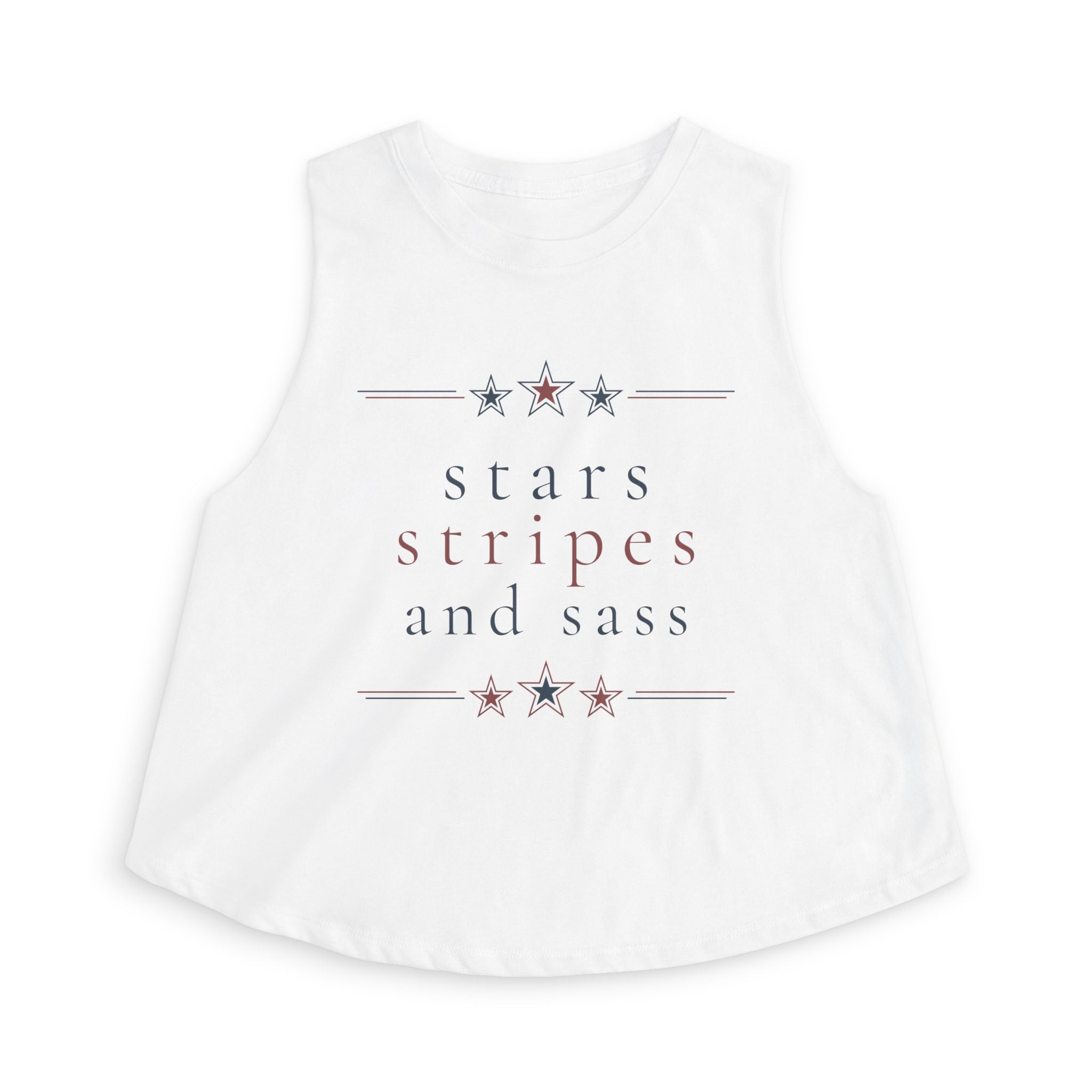 stars, stripes, and sass | Crop Top | Red, White, & Unfiltered | Group Chat Energy
