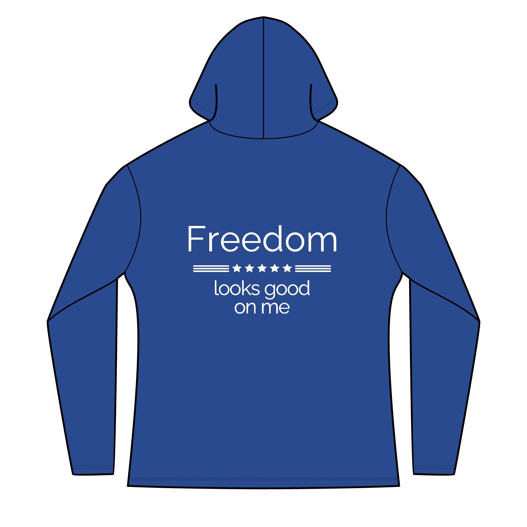 freedom looks good on me | Waving American Flag Hoodie | Women's Long Sleeve Patriotic Top | Red, White, and Unfiltered | Group Chat Energy