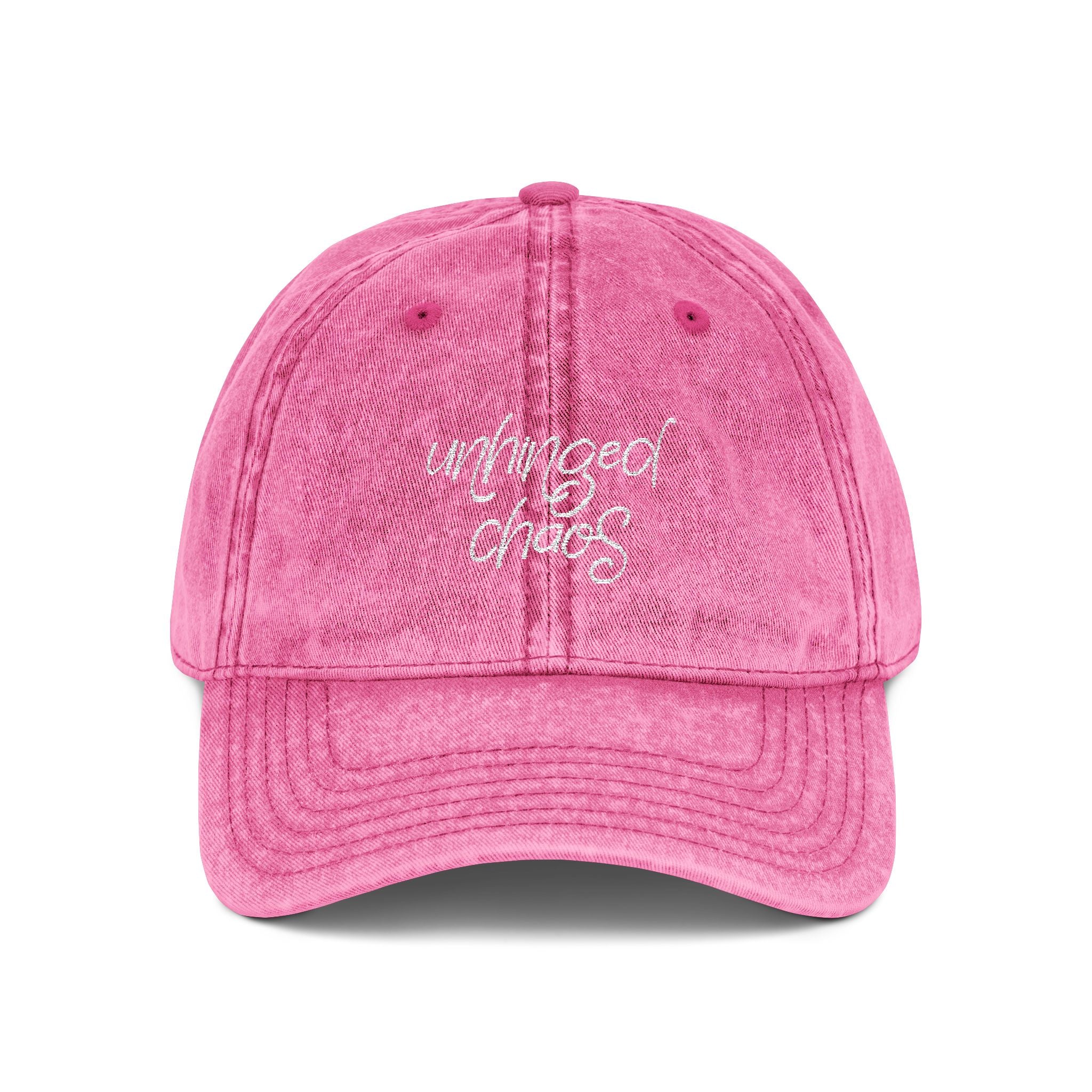 Funny Embroidered Hat for Women | “unhinged chaos” | Minimalist Baseball Cap | Trendy Hat | Gift for Her | Aesthetic Hat