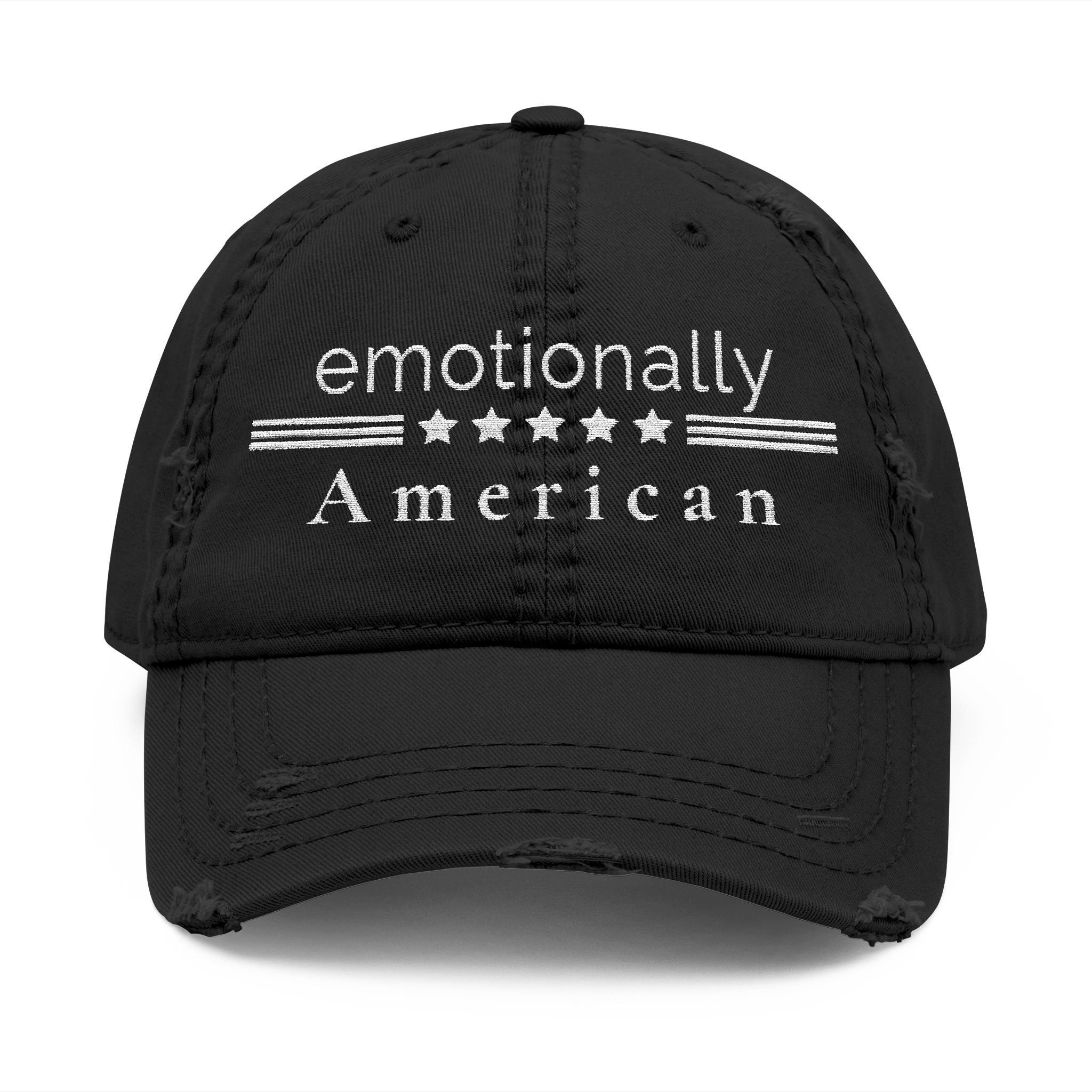 "Emotionally American" | Patriotic hat | Red White & Unfiltered | Group Chat Energy