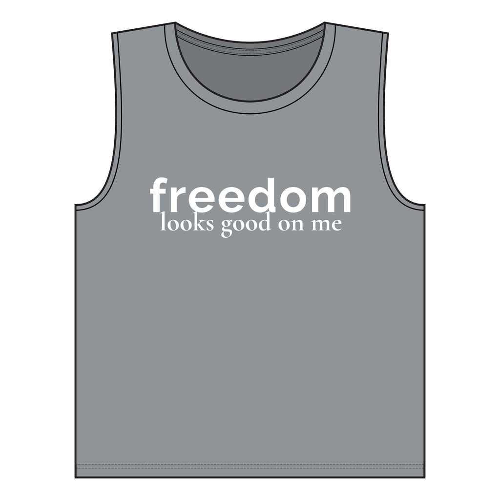 Freedom Looks Good On Me Muscle Tank | Red White Unfiltered | Group Chat Energy