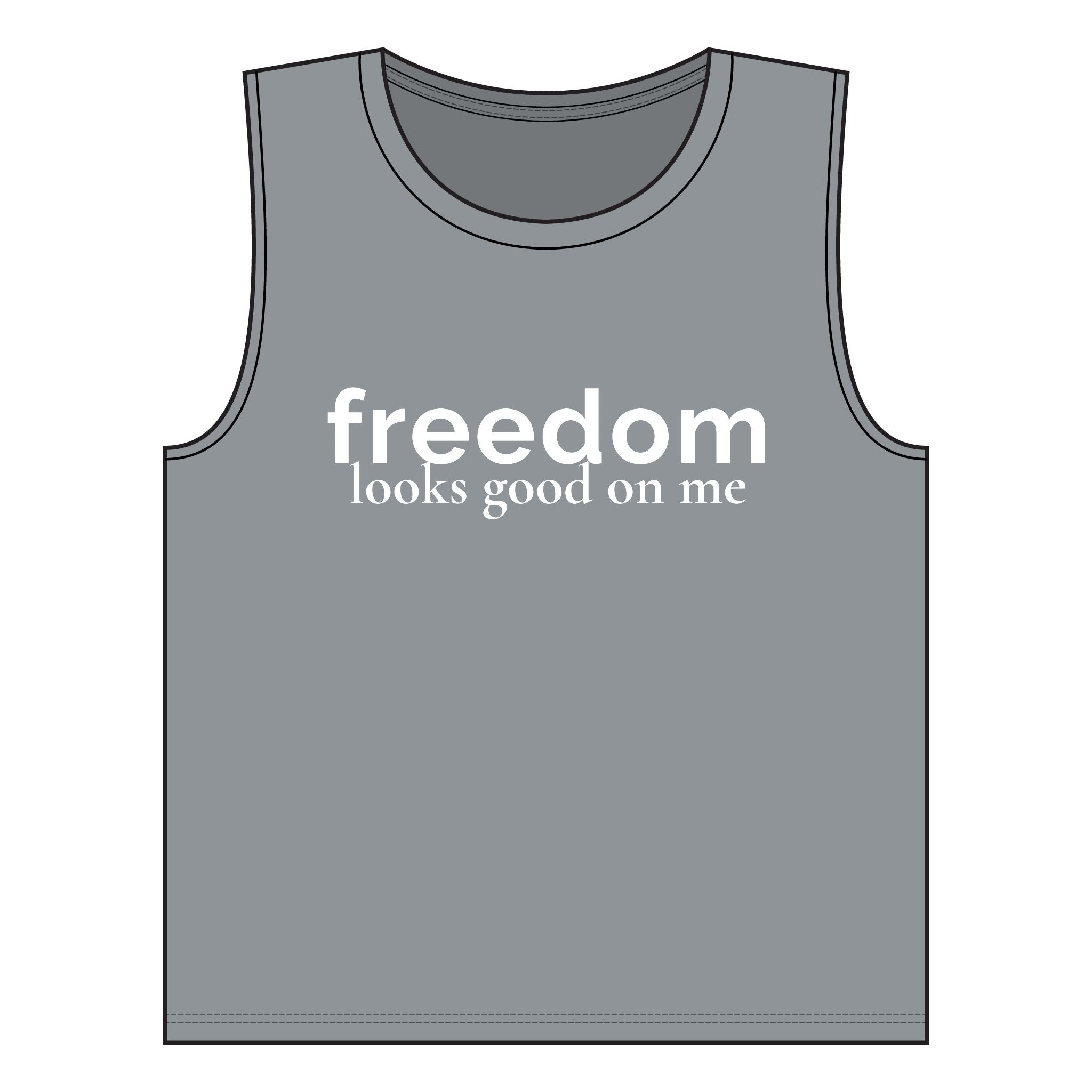 Freedom Looks Good On Me Muscle Tank | Red White Unfiltered | Group Chat Energy