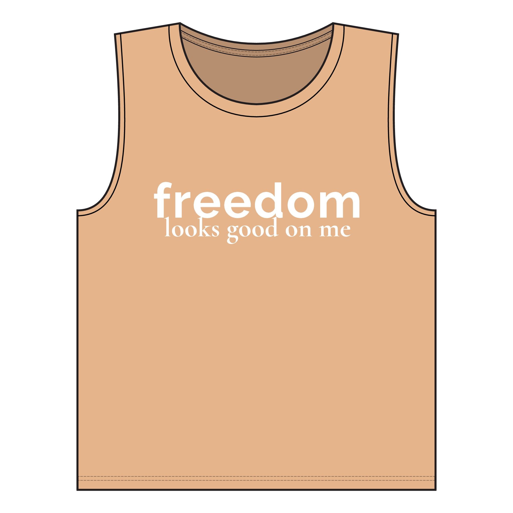 freedom looks good on me | muscle tank | Red, White, & Unfiltered | Group Chat Energy