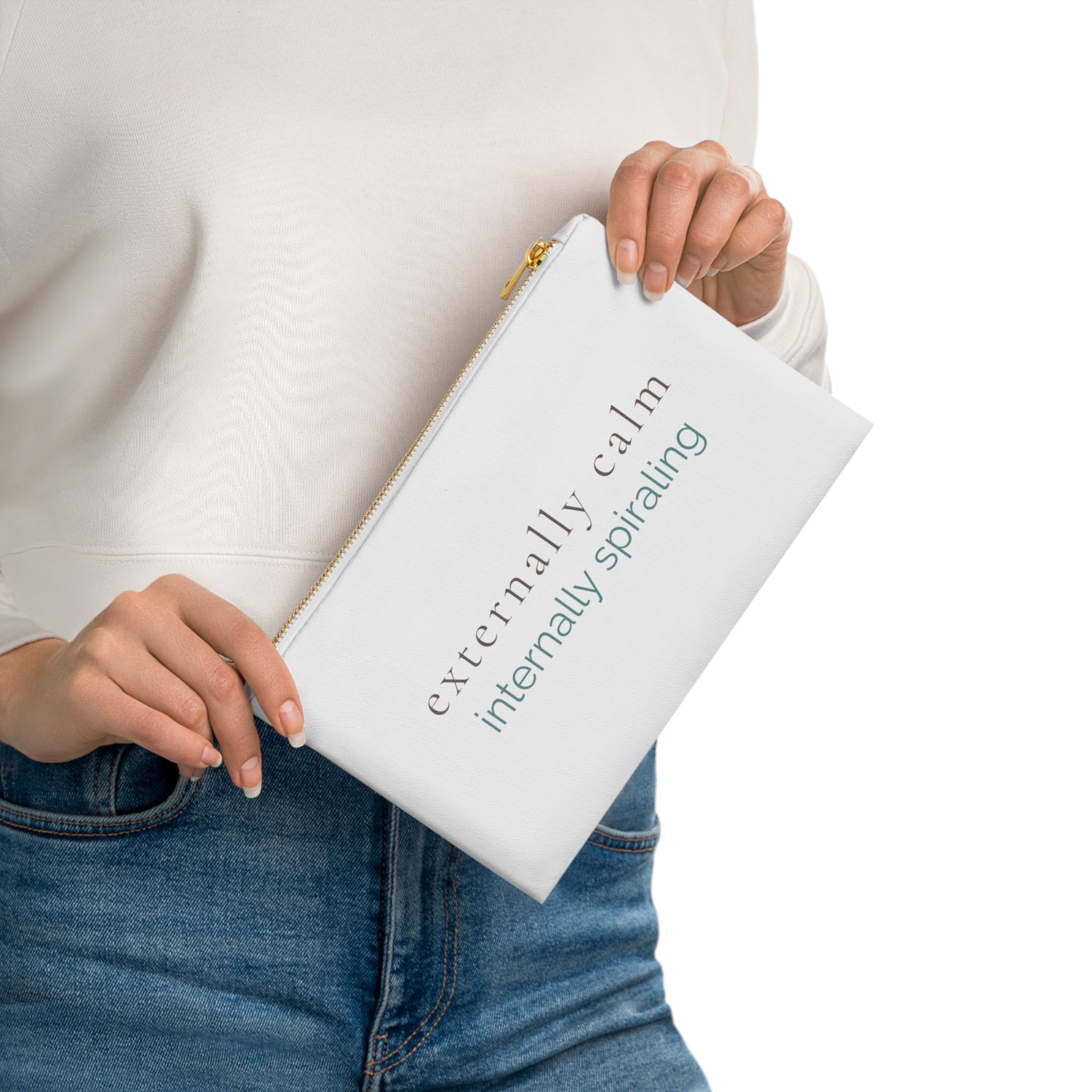 externally calm, internally spiraling | Makeup Pouch |Maintenance Era | Group Chat Energy