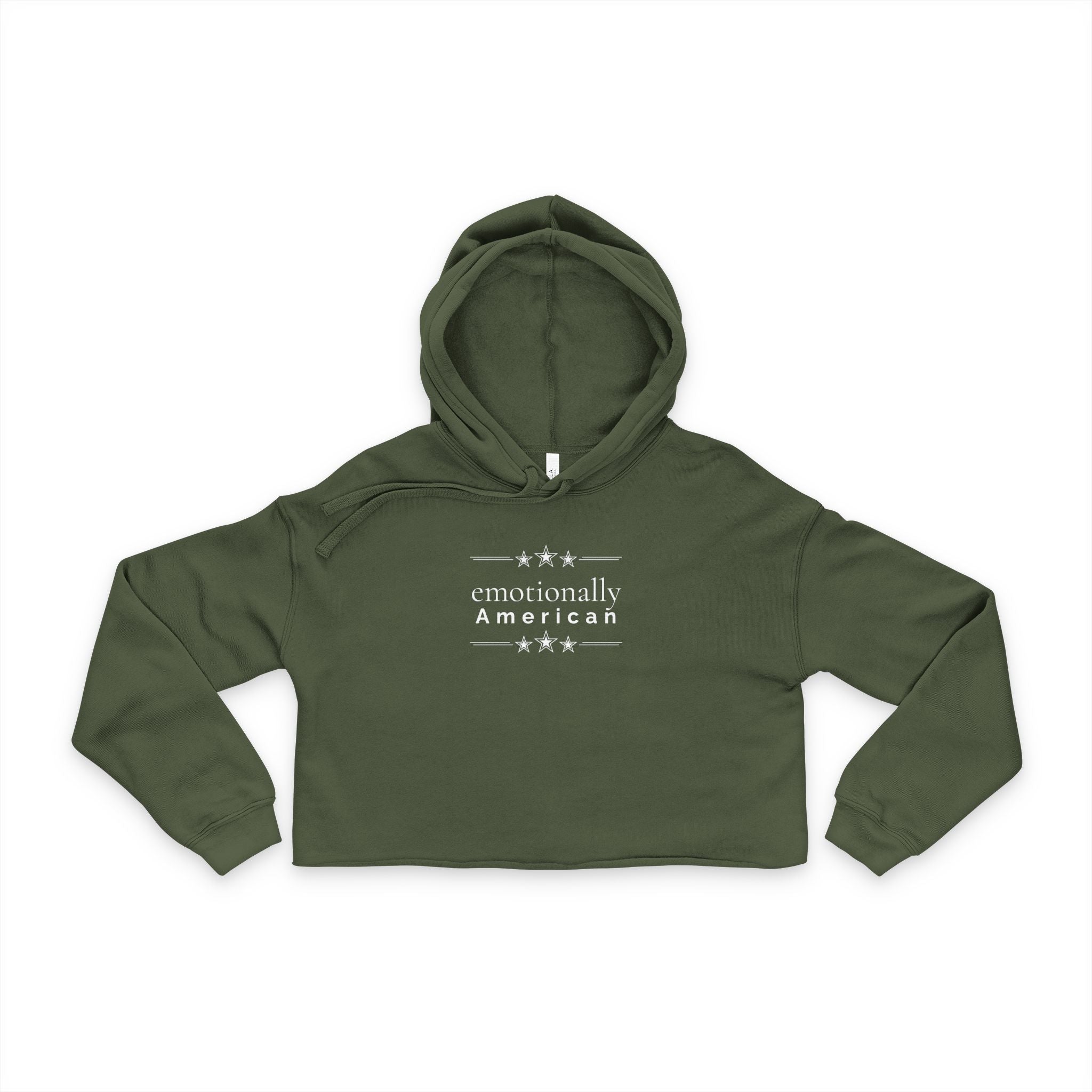 "emotionally american" | Cropped Hoodie | Red White & Unfiltered | Group Chat Energy | Custom Name Option