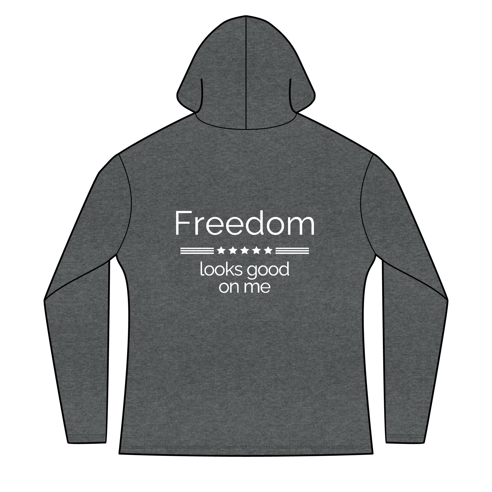 Freedom looks good on me | Waving American Flag Hoodie | Women's Long Sleeve Patriotic Top