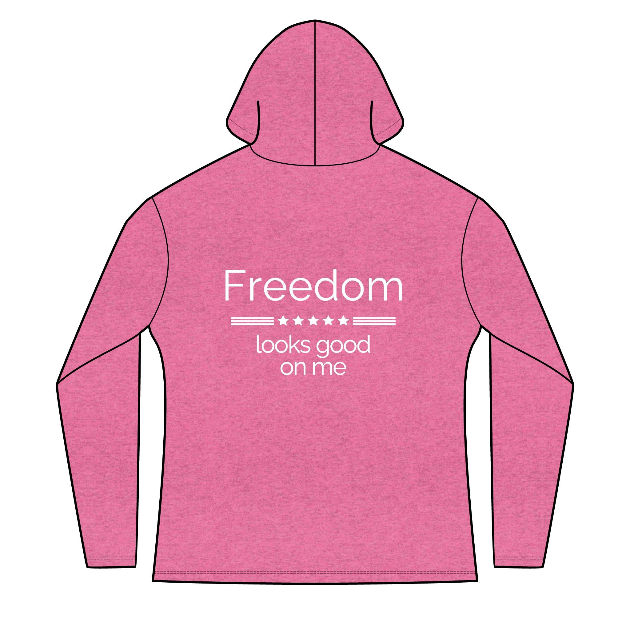 freedom looks good on me | Waving American Flag Hoodie | Women's Long Sleeve Patriotic Top | Red, White, and Unfiltered | Group Chat Energy